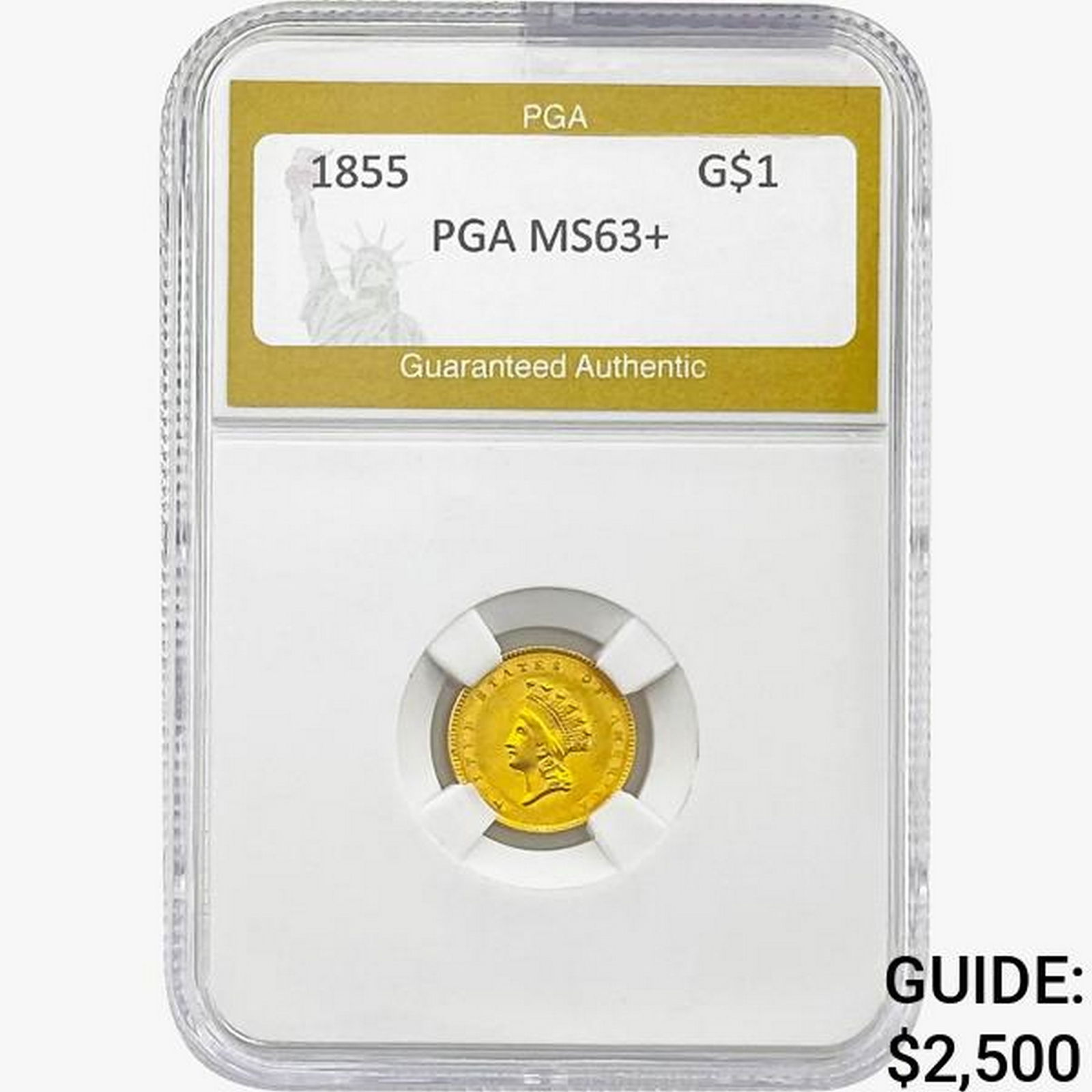 1855 Rare Gold Dollar PGA MS63+ (1 of 2)
