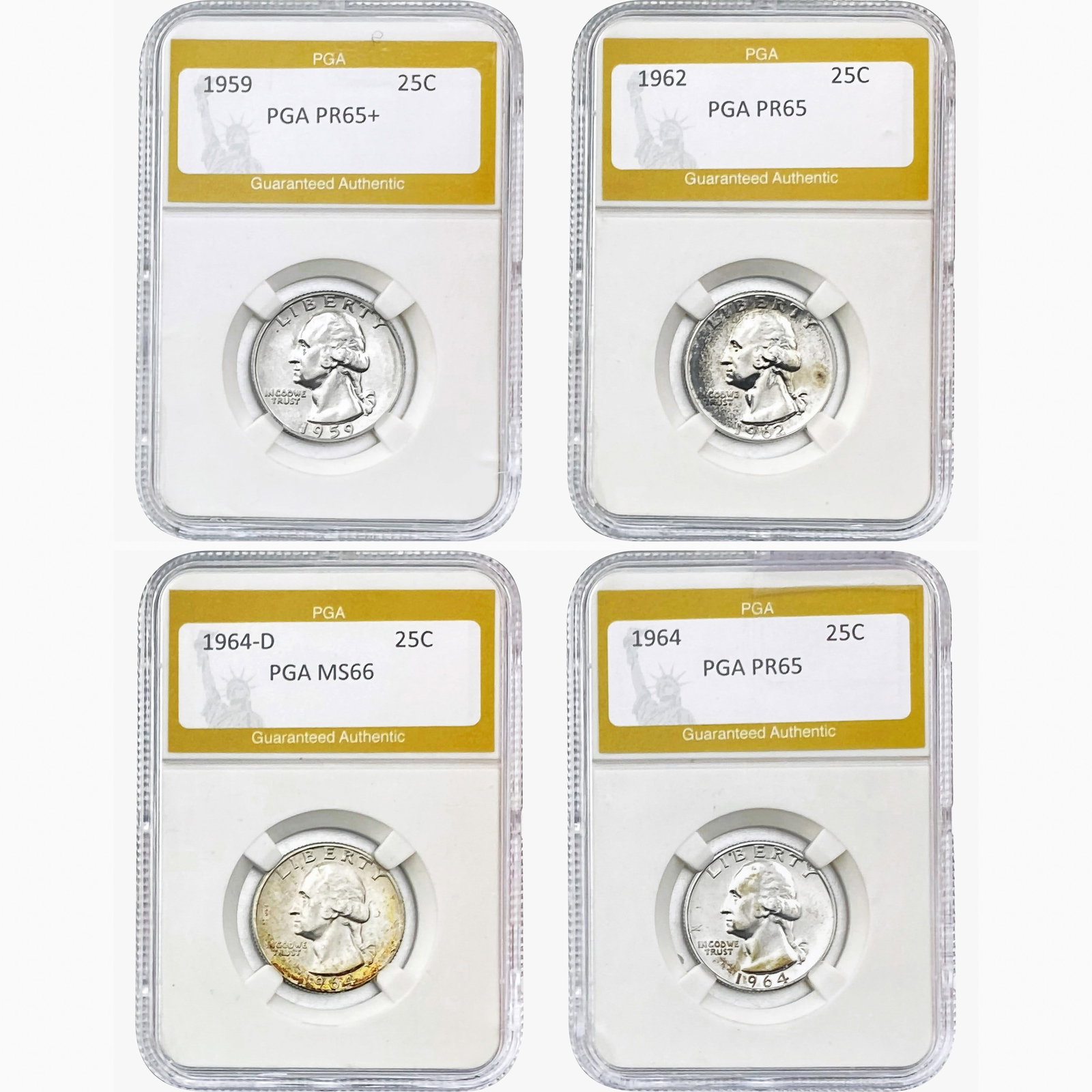 1959-1964[4] Washington Silver Quarter PGA MS/PR65-66 (1 of 2)