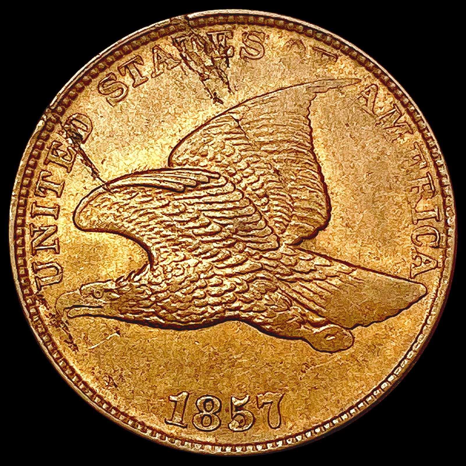 1857 Flying Eagle Cent CLOSELY UNCIRCULATED (1 of 2)