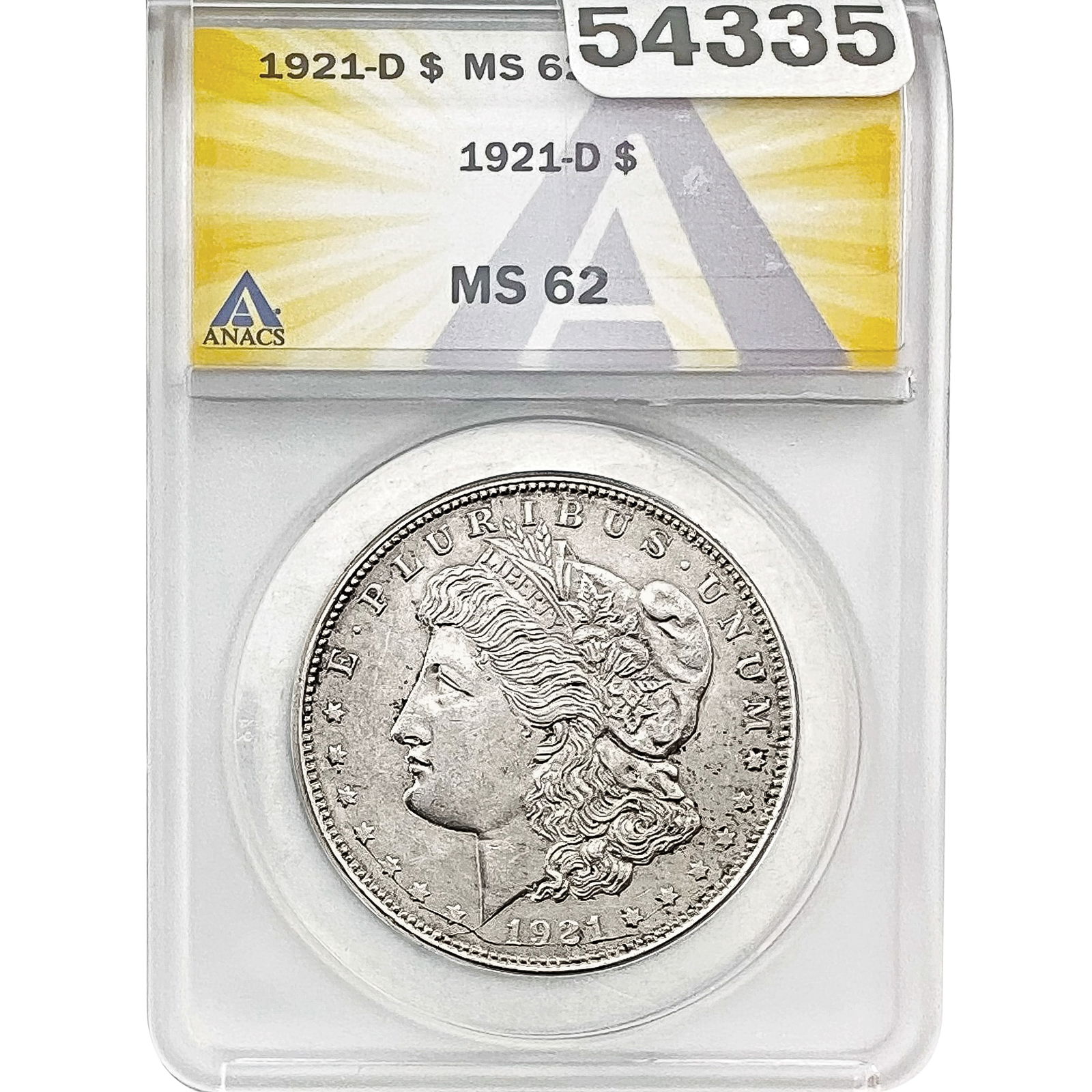 1921-D Morgan Silver Dollar ANACS MS62 (1 of 2)