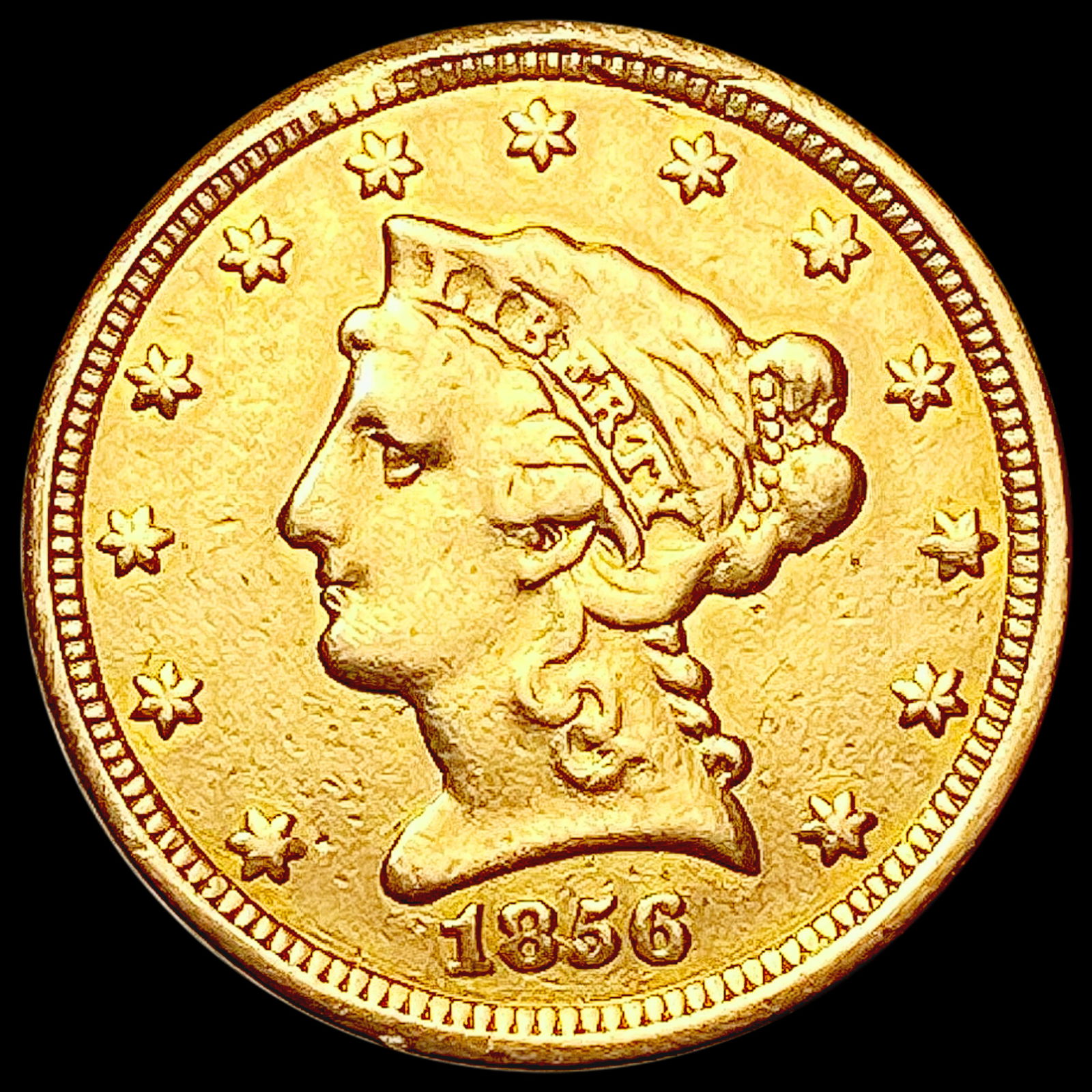 1856 $2.50 Gold Quarter Eagle LIGHTLY CIRCULATED (1 of 2)