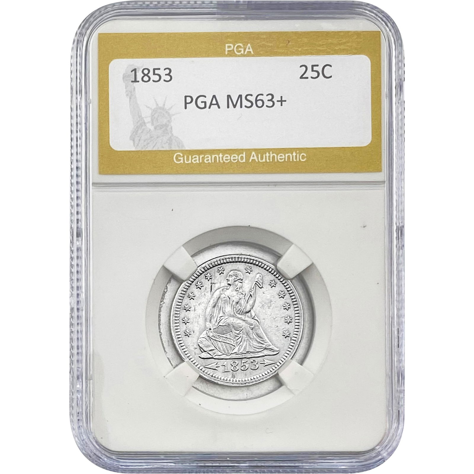 1853 Seated Liberty Quarter PGA MS63+ (1 of 2)