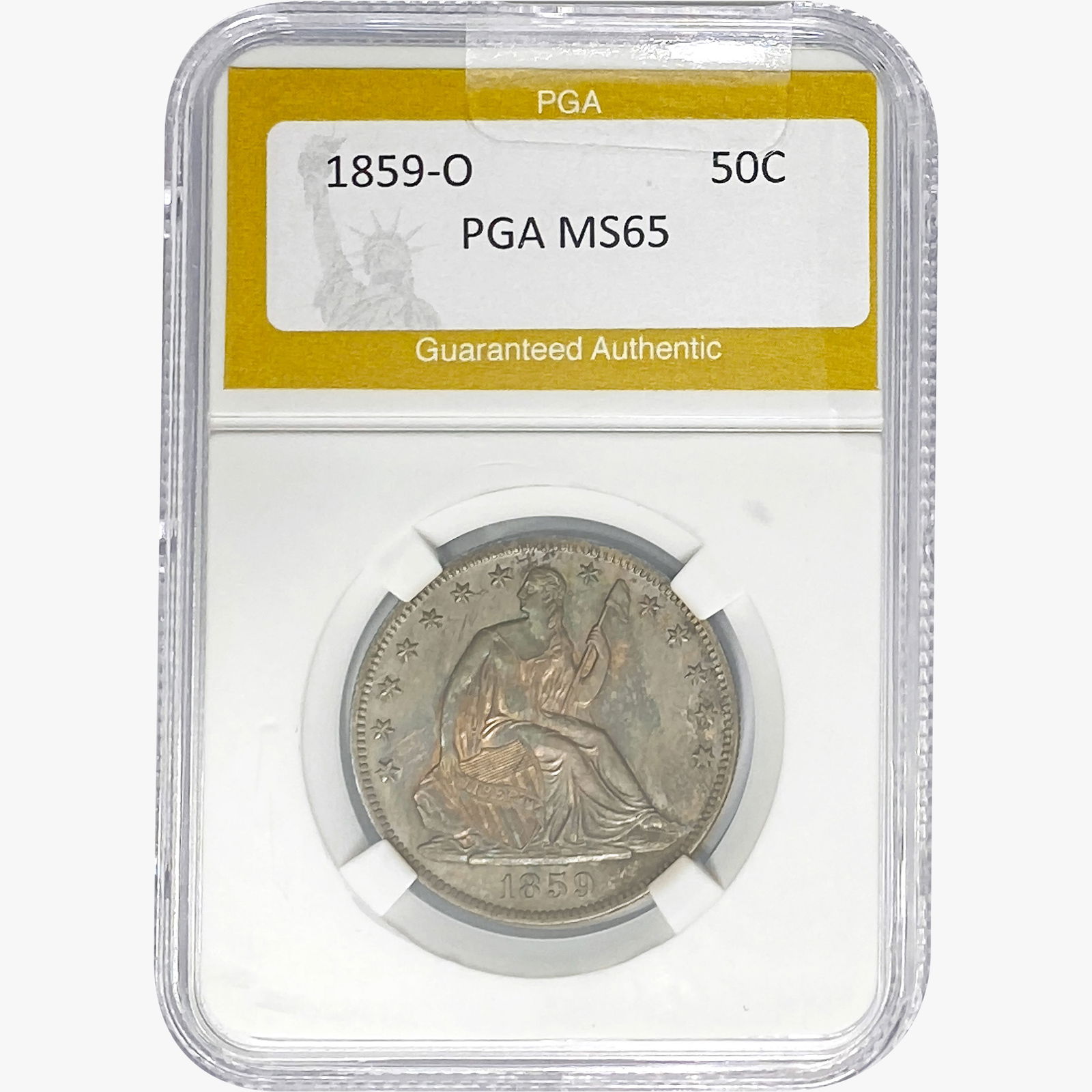 1859-O Seated Liberty Half Dollar PGA MS65 (1 of 2)