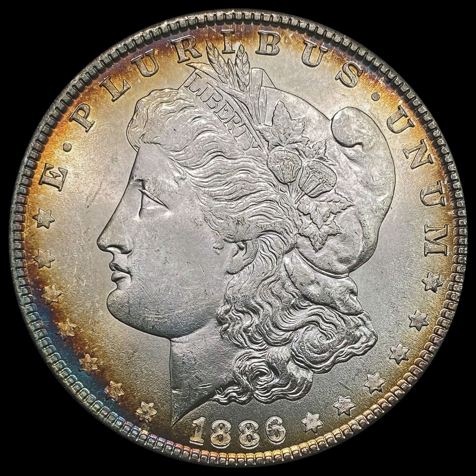 1886 Toned Morgan Silver Dollar GEM BU (1 of 2)