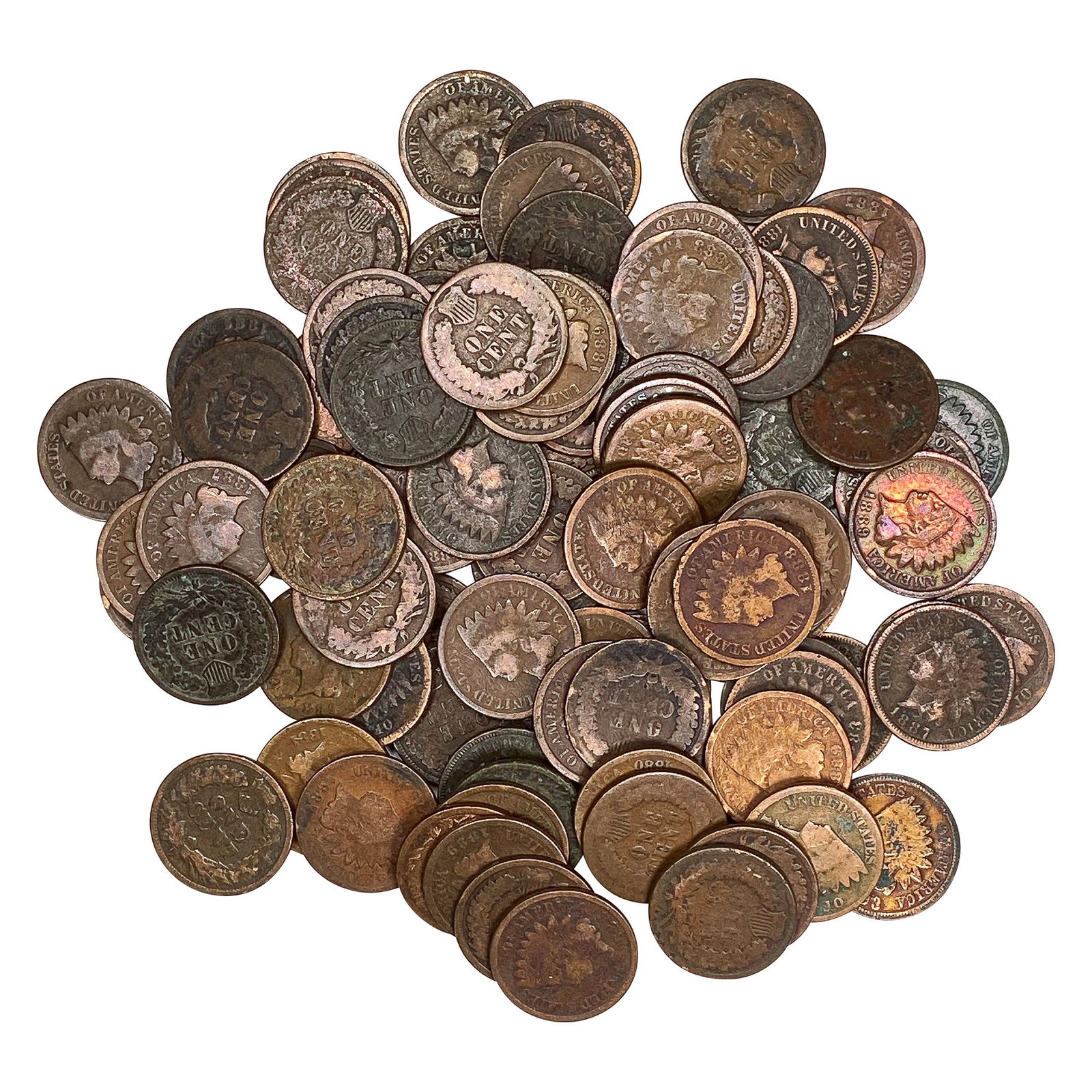 1859-1909 Varied Date Indian Head Cent Lot [99 Coins] (1 of 3)