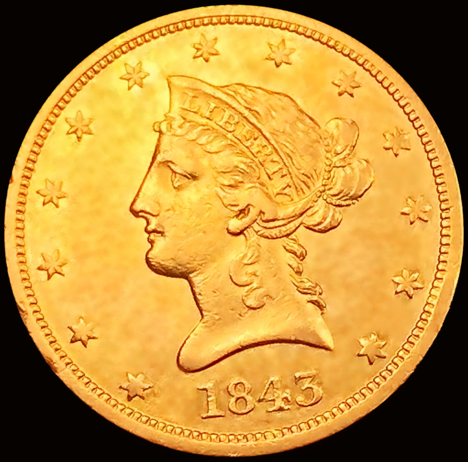 1843-O $10 Gold Eagle CHOICE AU (1 of 2)