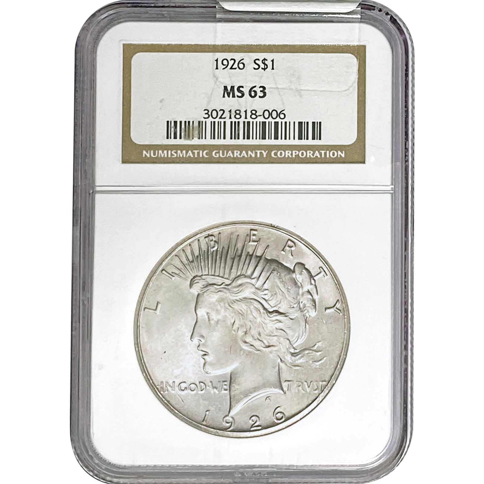 1926 Silver Peace Dollar NGC MS63 (1 of 2)