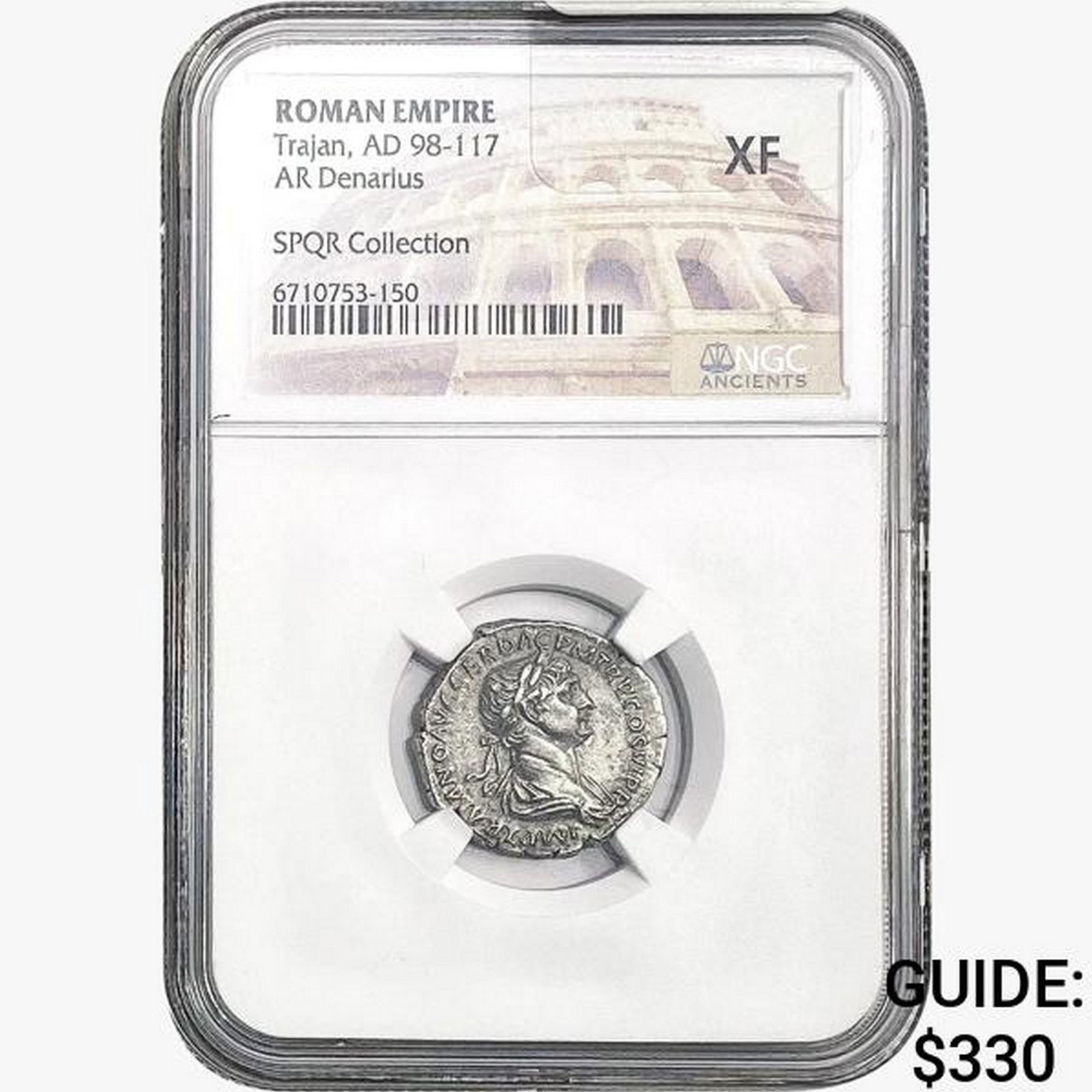 Roman Trajan, AD 98-117 Silver Denarius (1 of 2)