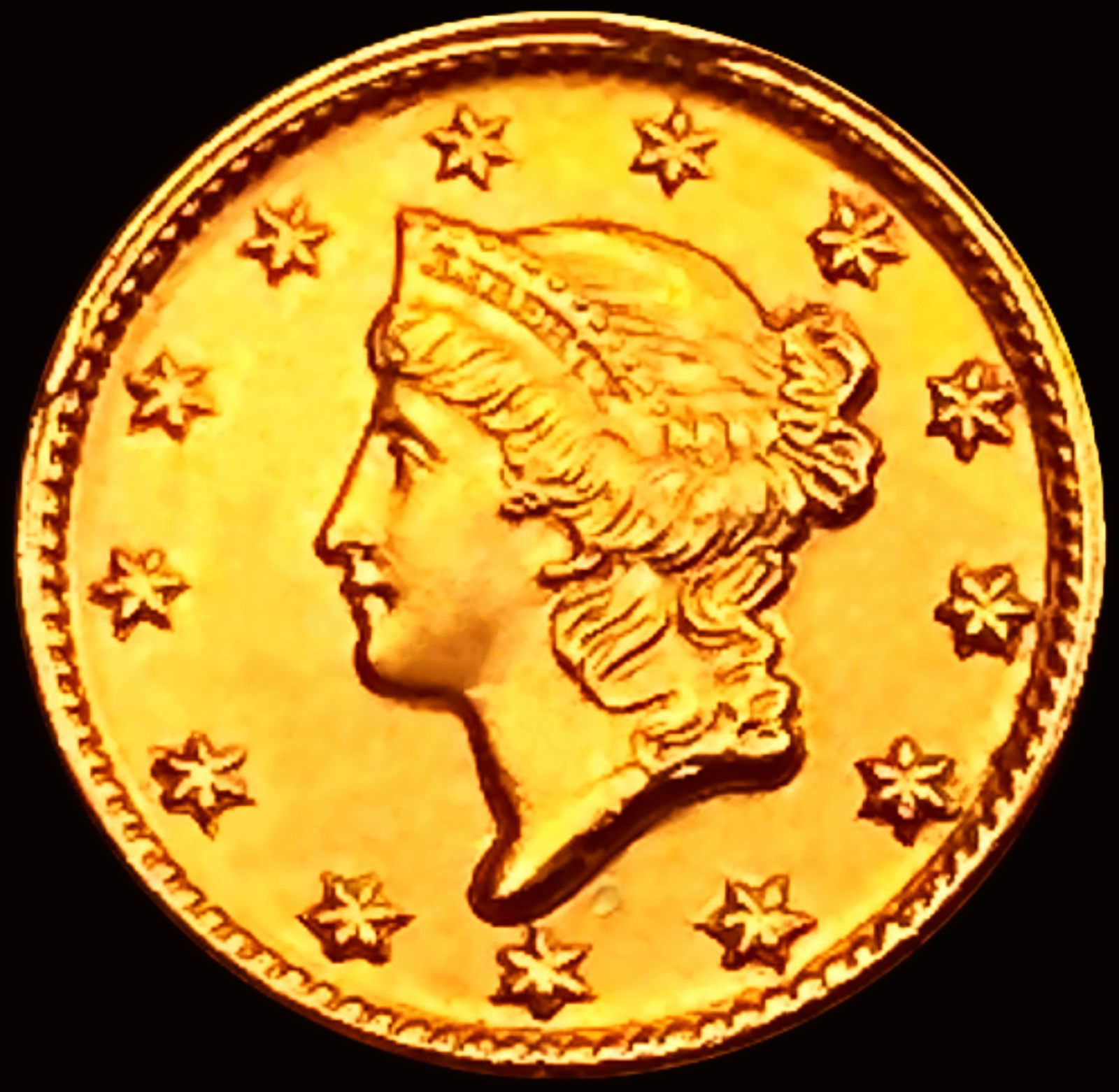 1851-D Rare Gold Dollar CHOICE BU (1 of 2)