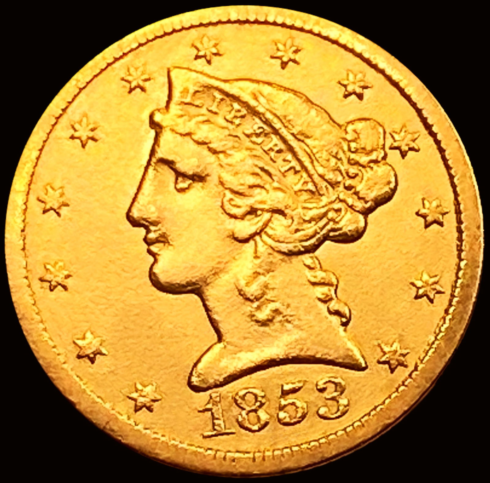 1853-C $5 Gold Half Eagle HIGH GRADE (1 of 2)
