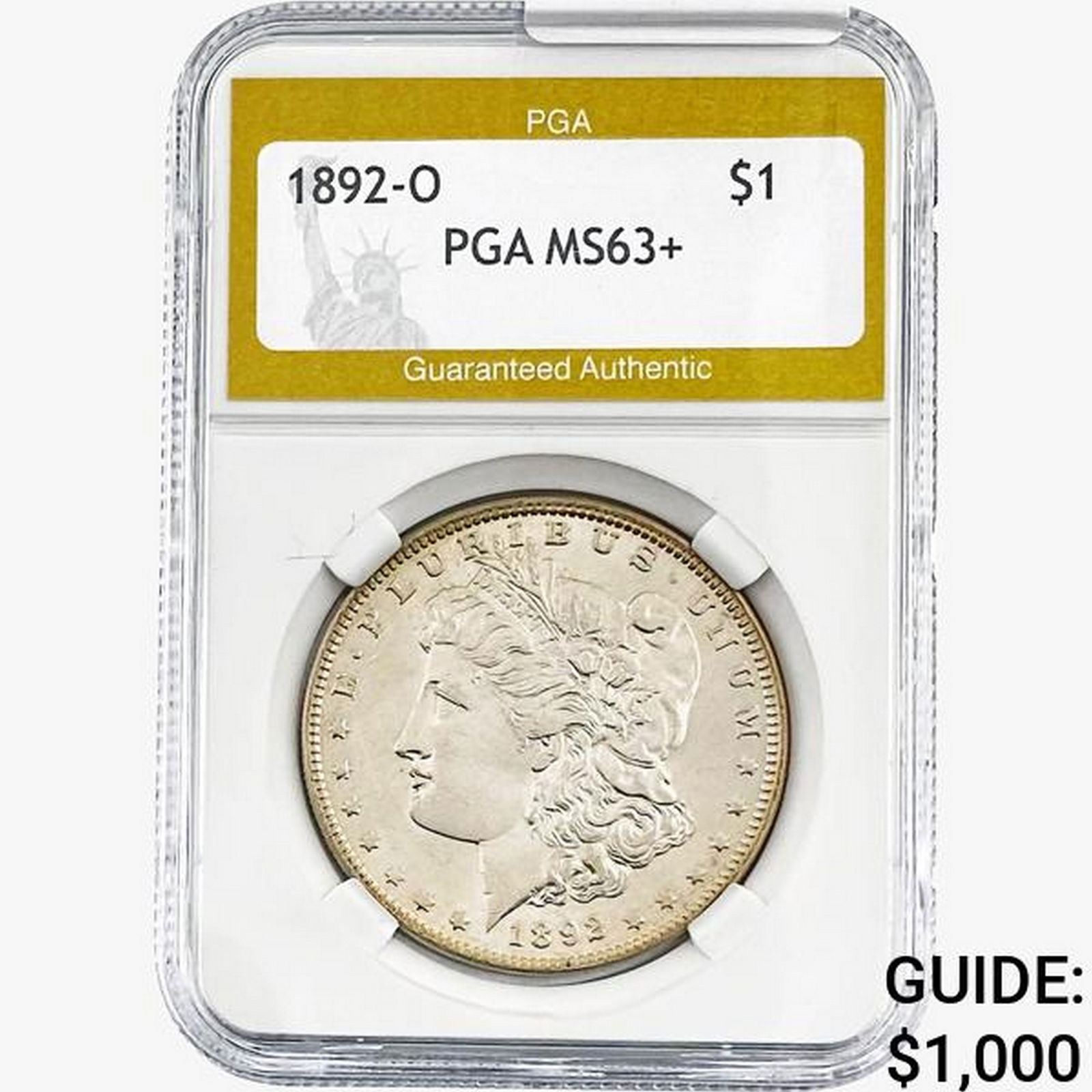 1892-O Morgan Silver Dollar PGA MS63+ (1 of 2)