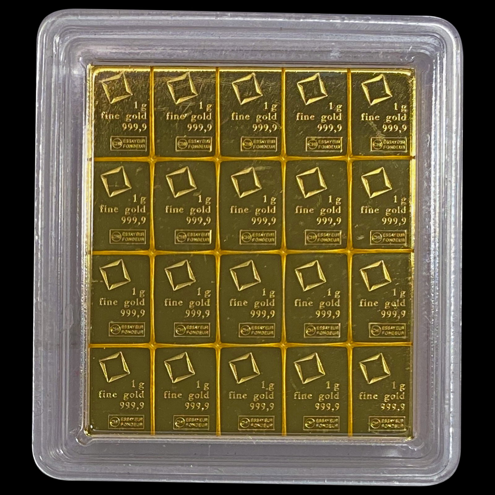 [20] 1 Gram GOLD BARS .6430oz AGW: [20] 1 Gram GOLD BARS .6430oz AGW