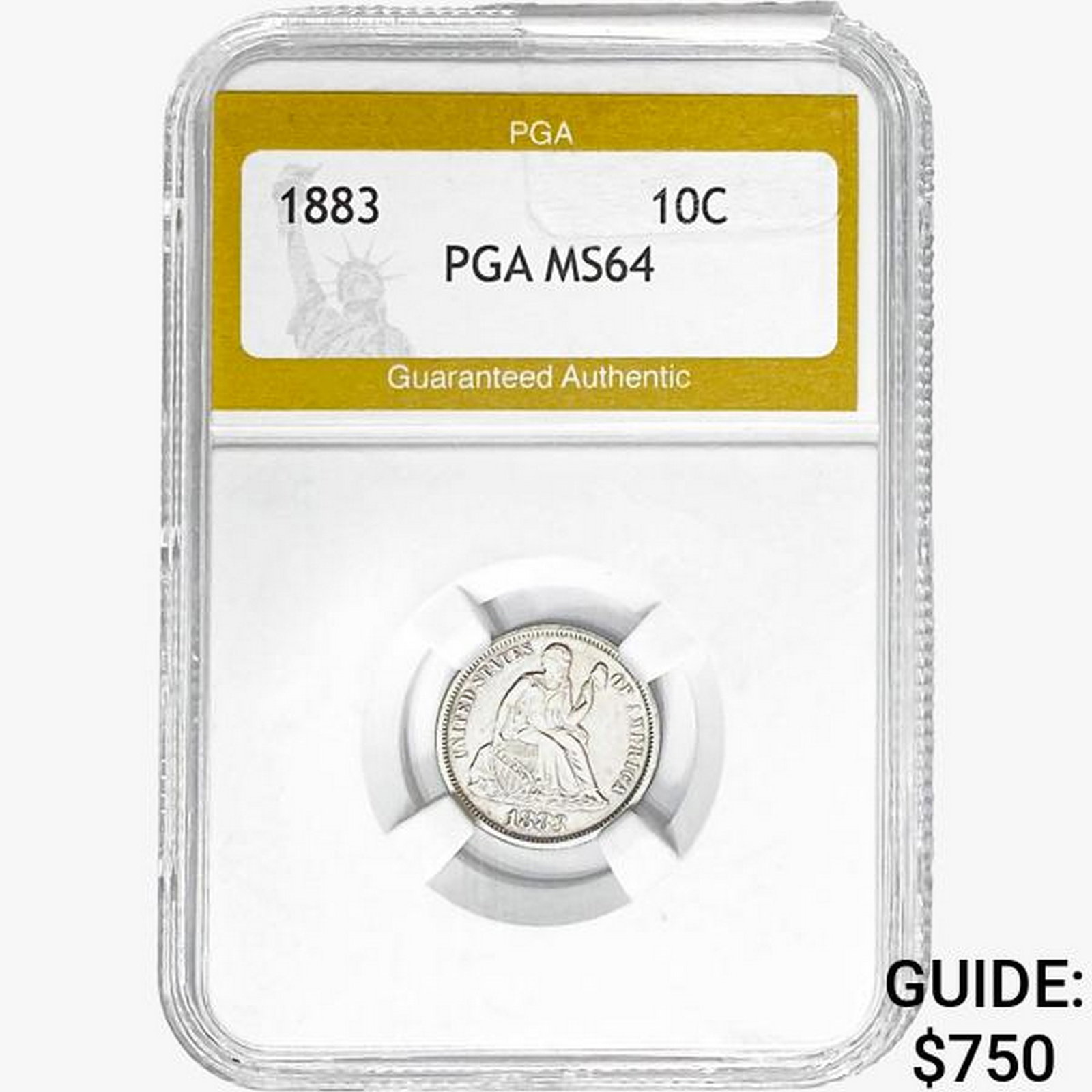 1883 Seated Liberty Dime PGA MS64: 1883 Seated Liberty Dime PGA MS64