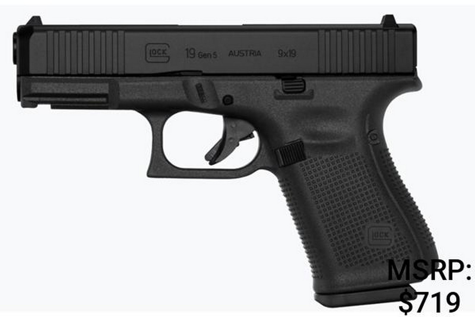 Glock Model G19 Gen 5 9mm Semi-Auto Pistol: Glock Model G19 Gen 5 9mm Semi-Auto Pistol
