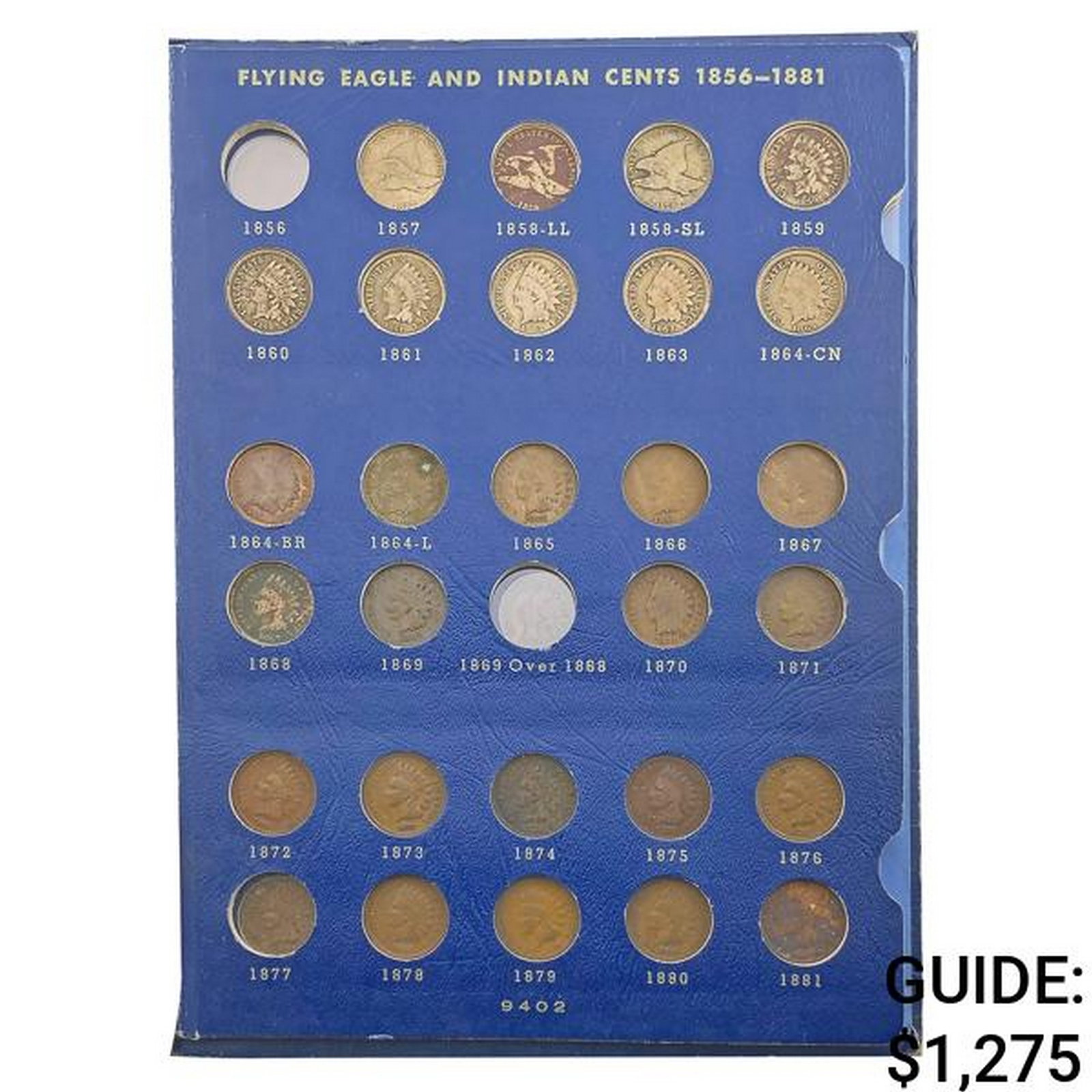 1857-1909 Indian Cents Album [55 Coins]: 1857-1909 Indian Cents Album [55 Coins]