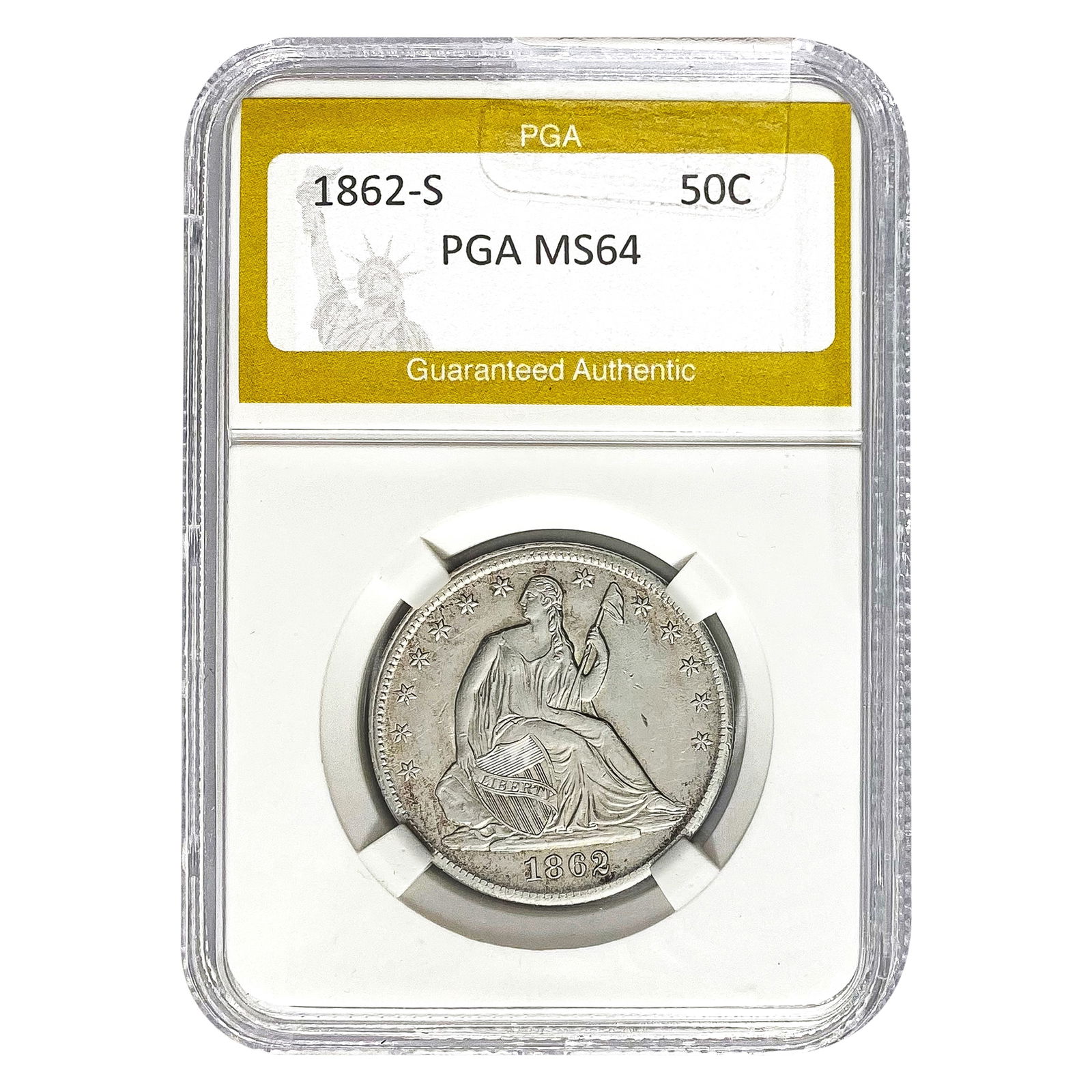 1862-S Seated Liberty Half Dollar PGA MS (1 of 2)