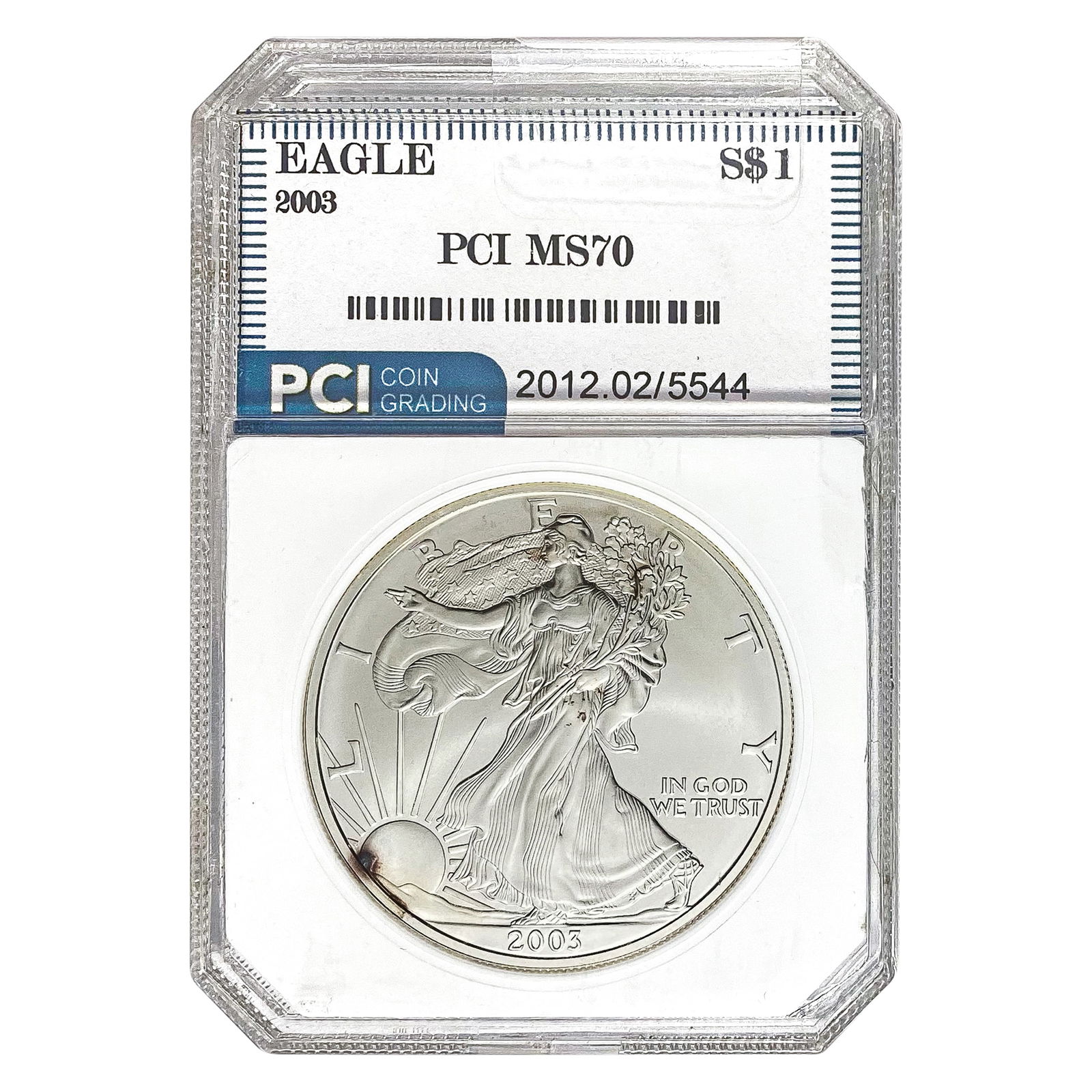 2003 American Silver Eagle PCI MS70 (1 of 2)