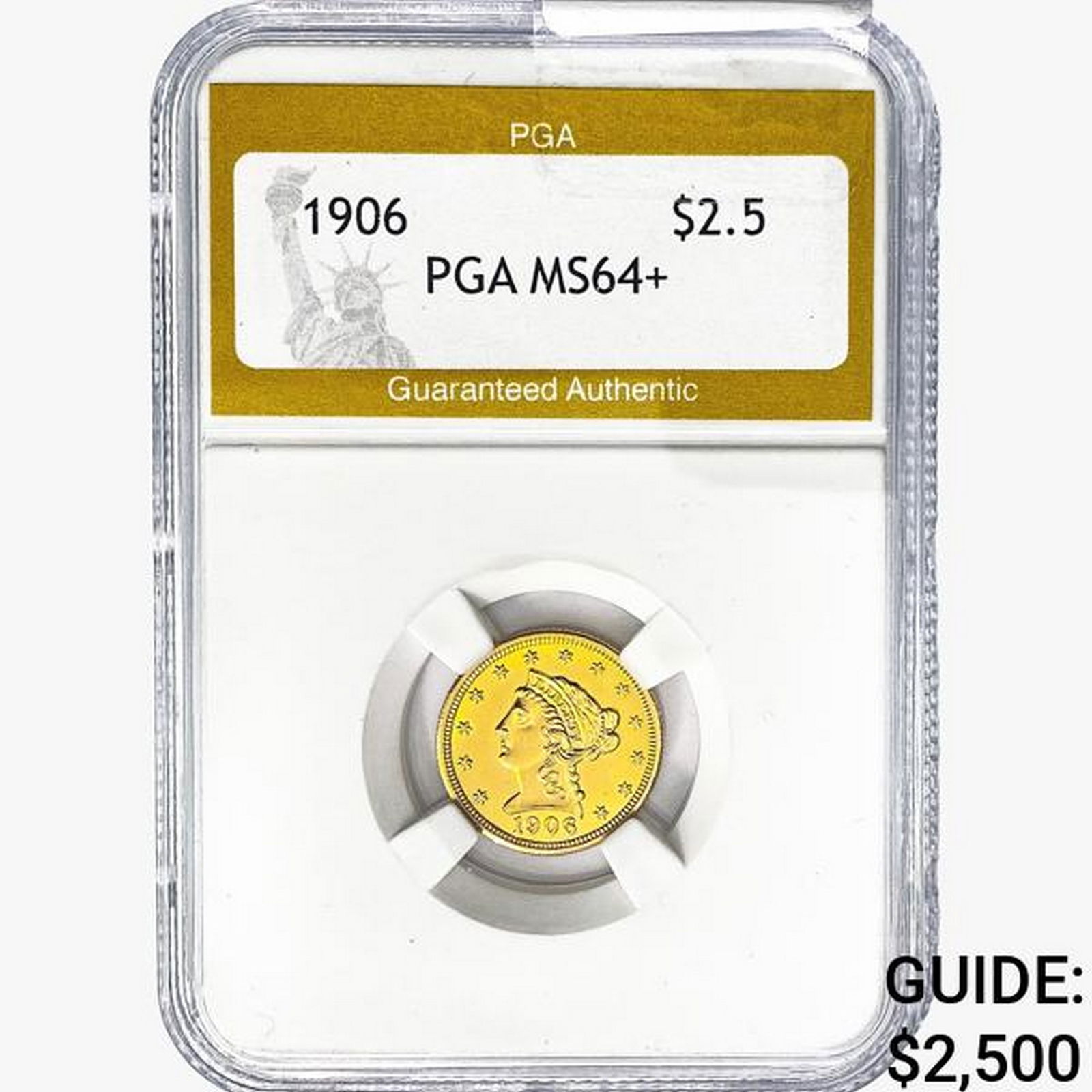 1906 $2.50 Gold Quarter Eagle PGA MS64+ (1 of 2)