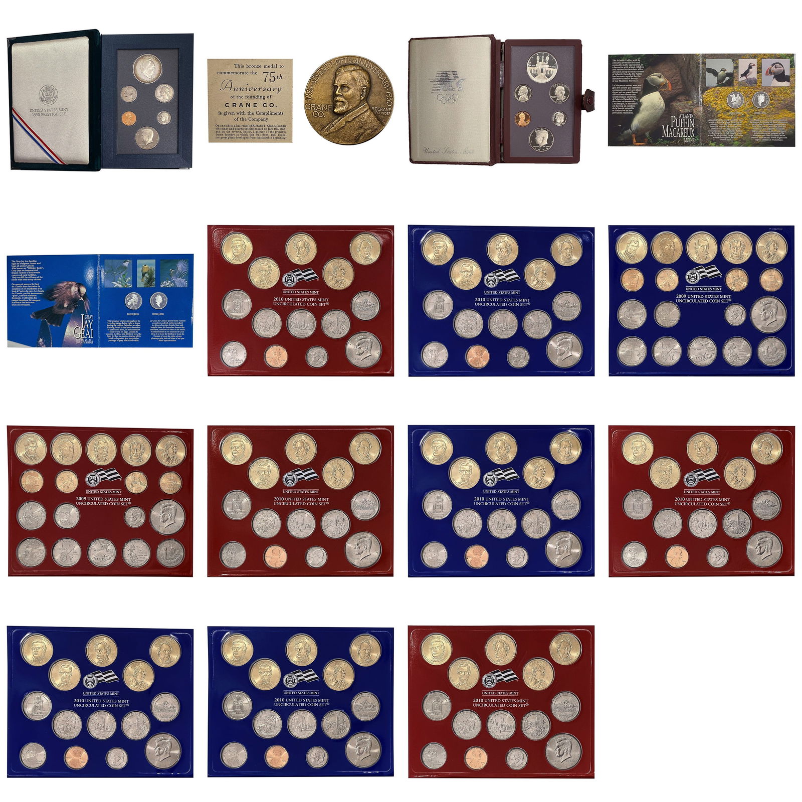 1930-2010 US and Canada Mint Sets Lot [165 Coins] (1 of 14)