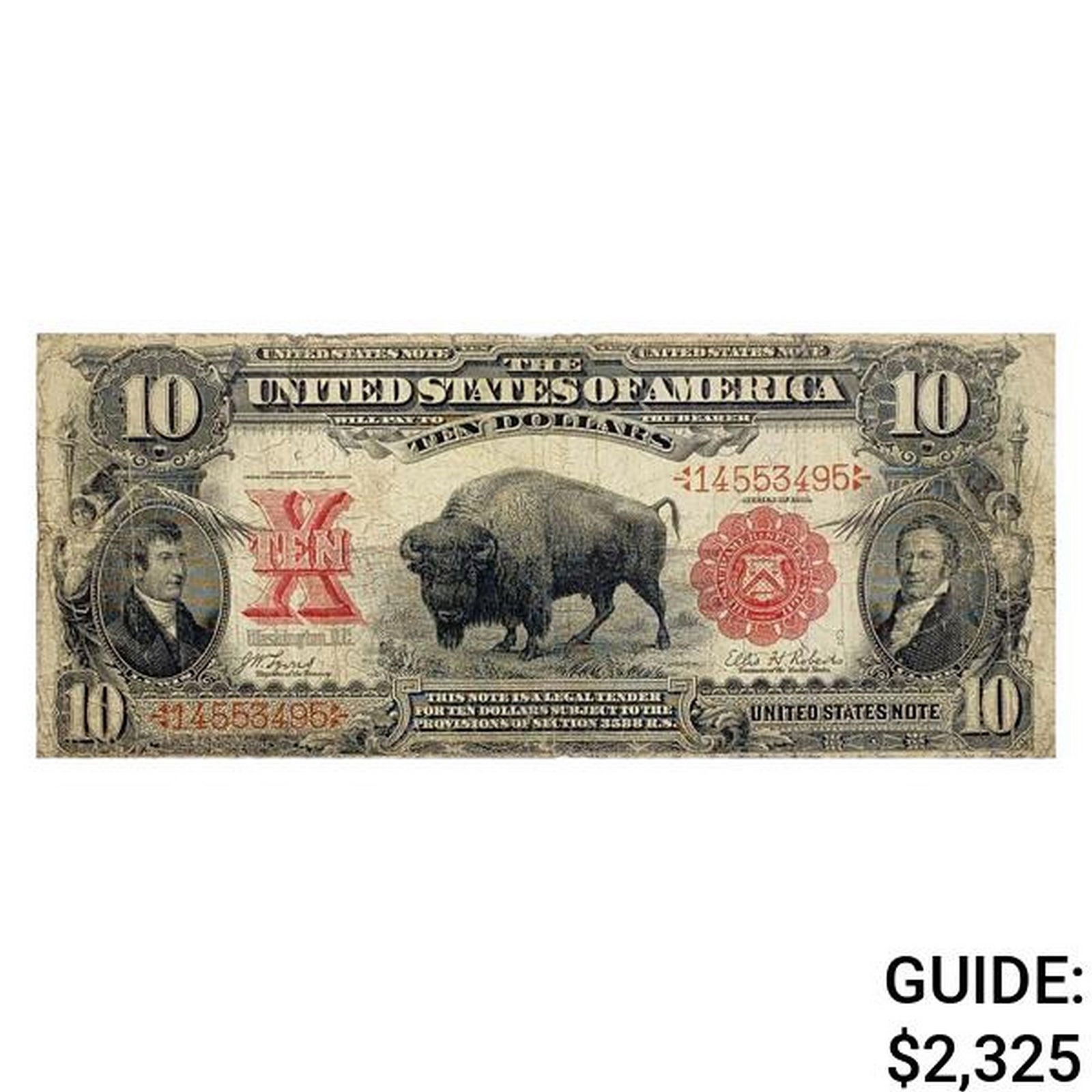 1901 $10 "BISON" LEGAL TENDER UNITED STATES NOTE (1 of 2)