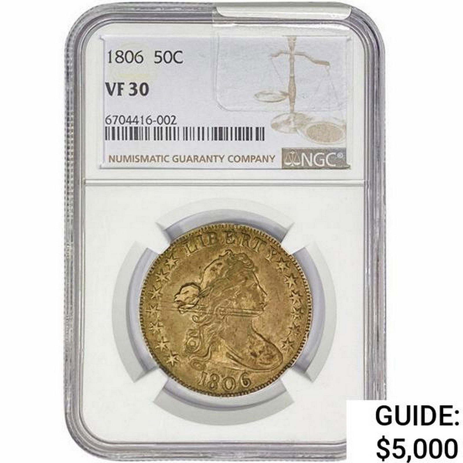 1806 Draped Bust Half Dollar NGC VF30 (1 of 2)