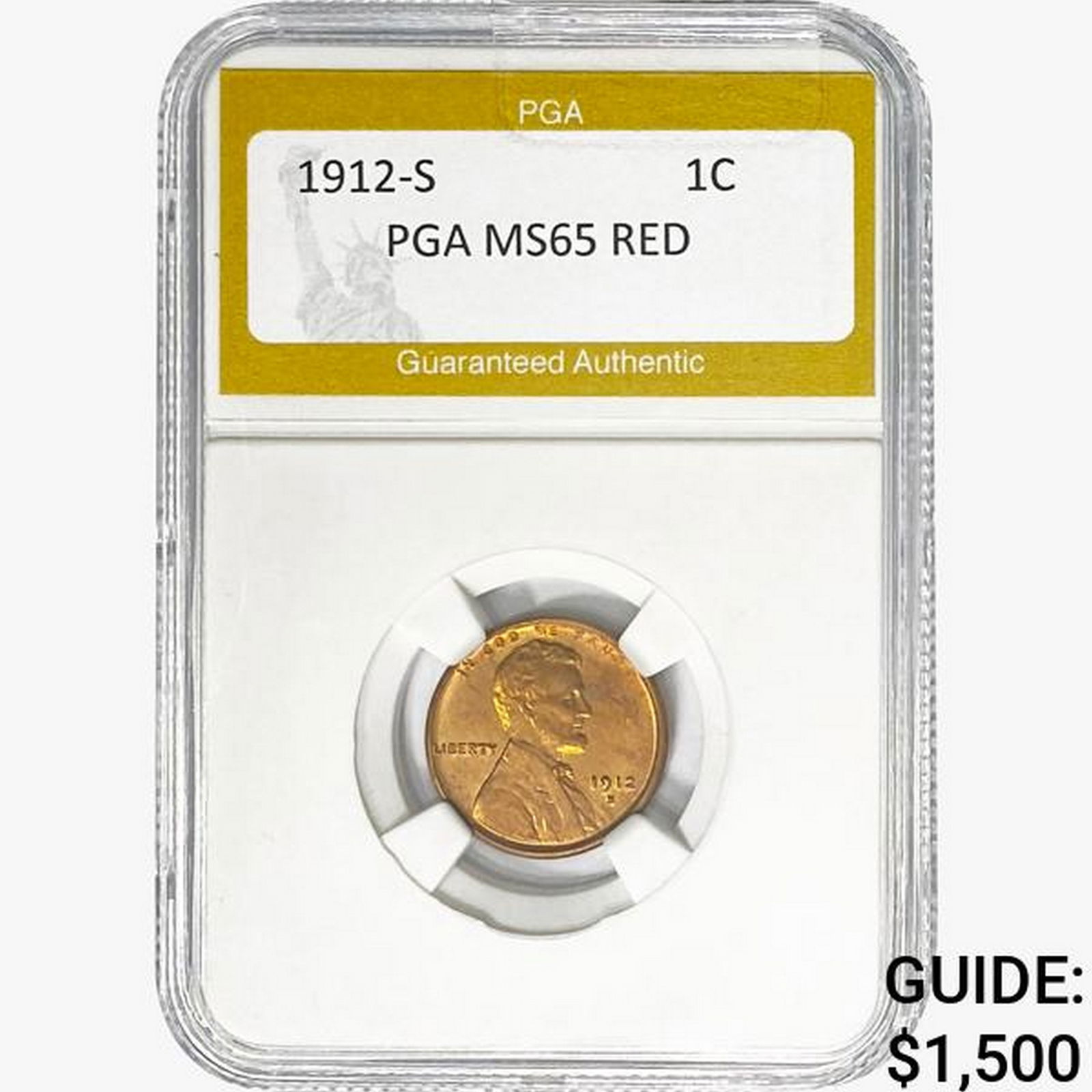1912-S Wheat Cent PGA MS65 RED (1 of 2)