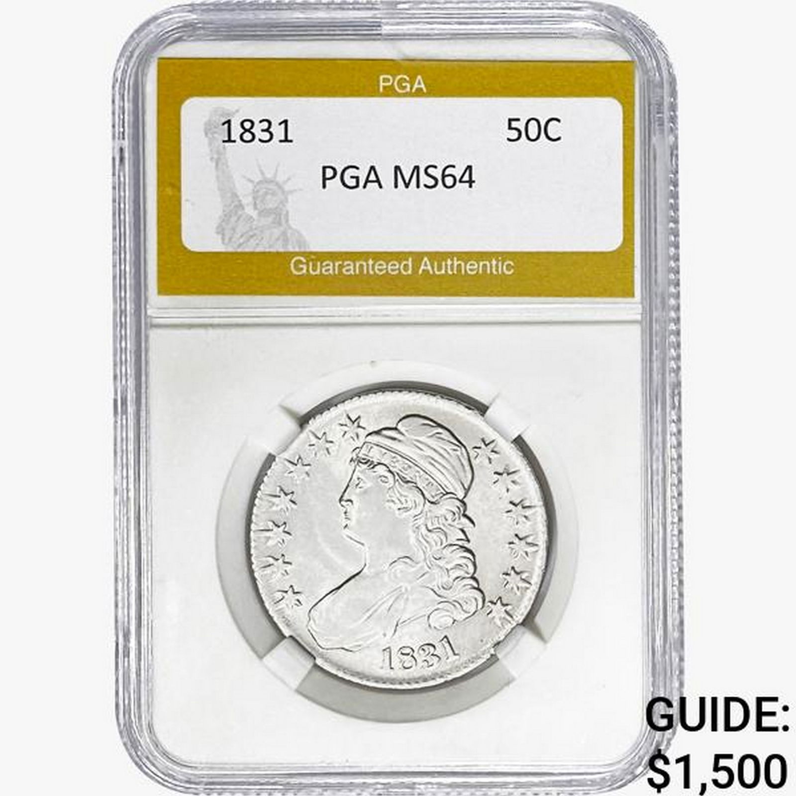 1831 Capped Bust Half Dollar PGA MS64 (1 of 2)