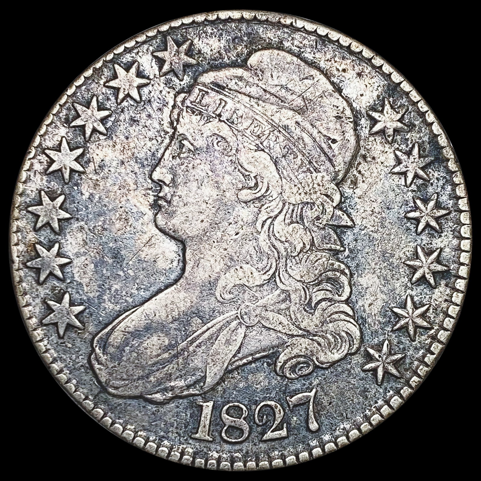 1827 Capped Bust Half Dollar LIGHTLY CIRCULATED: 1827 Capped Bust Half Dollar LIGHTLY CIRCULATED