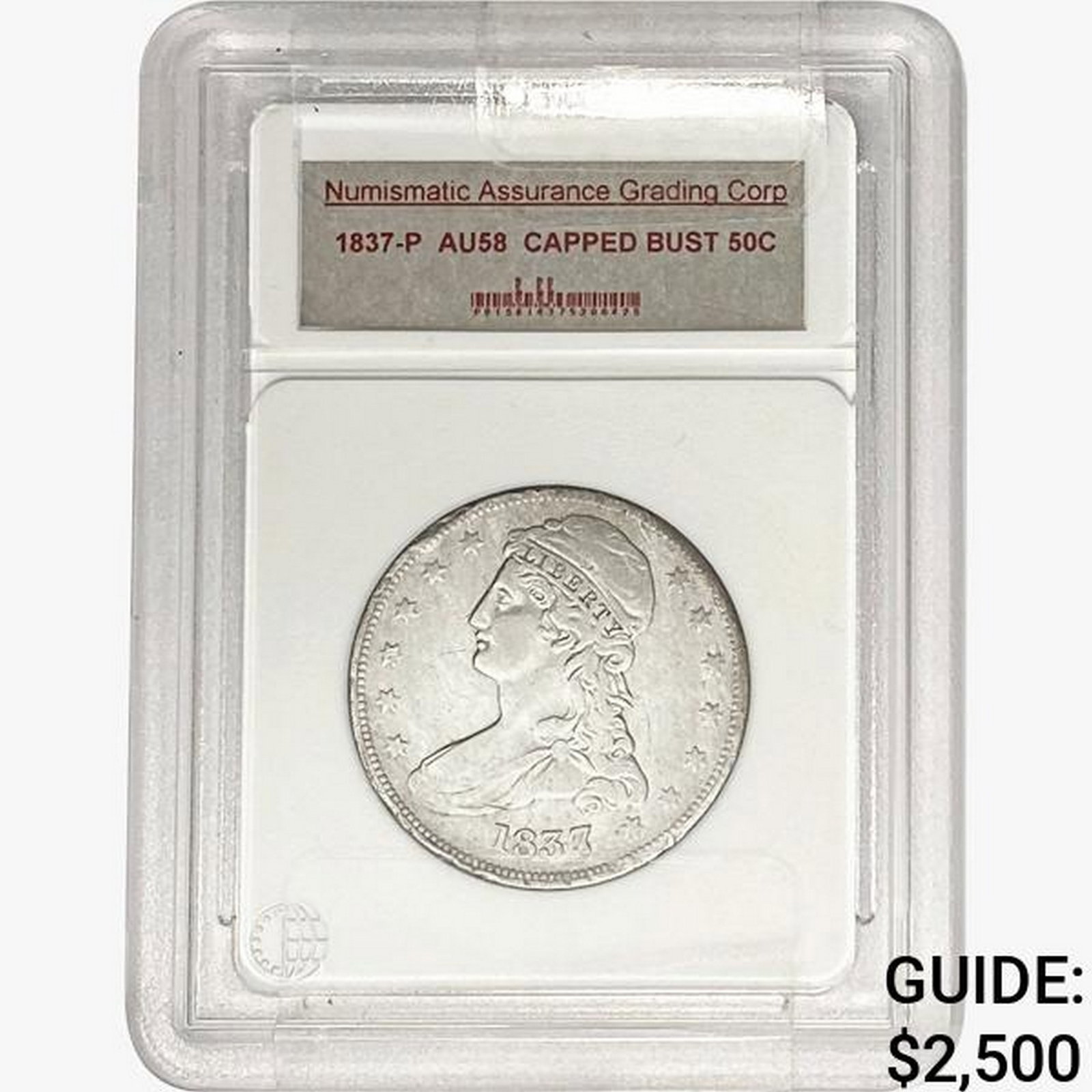 1837 Capped Bust Half Dollar NAGC AU58: 1837 Capped Bust Half Dollar NAGC AU58