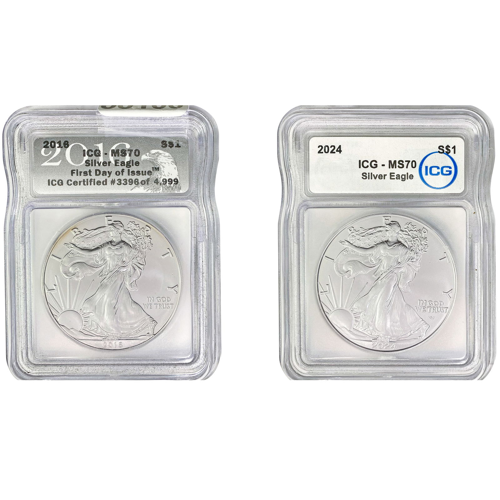 2016/2024 Silver Eagles ICG MS70 [2] (1 of 2)