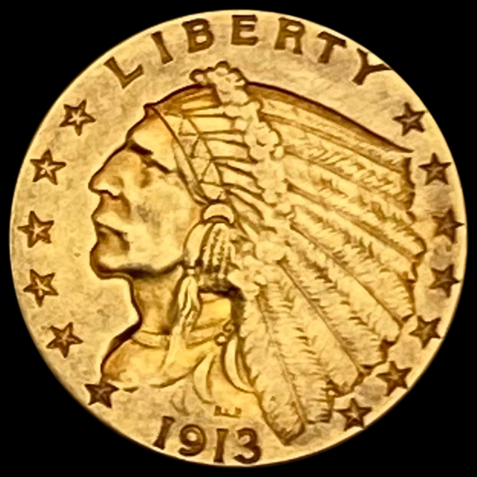 1913 Indian Head $2.5 Gold Quarter Eagle CLOSELY UNCIRCULATED (1 of 2)