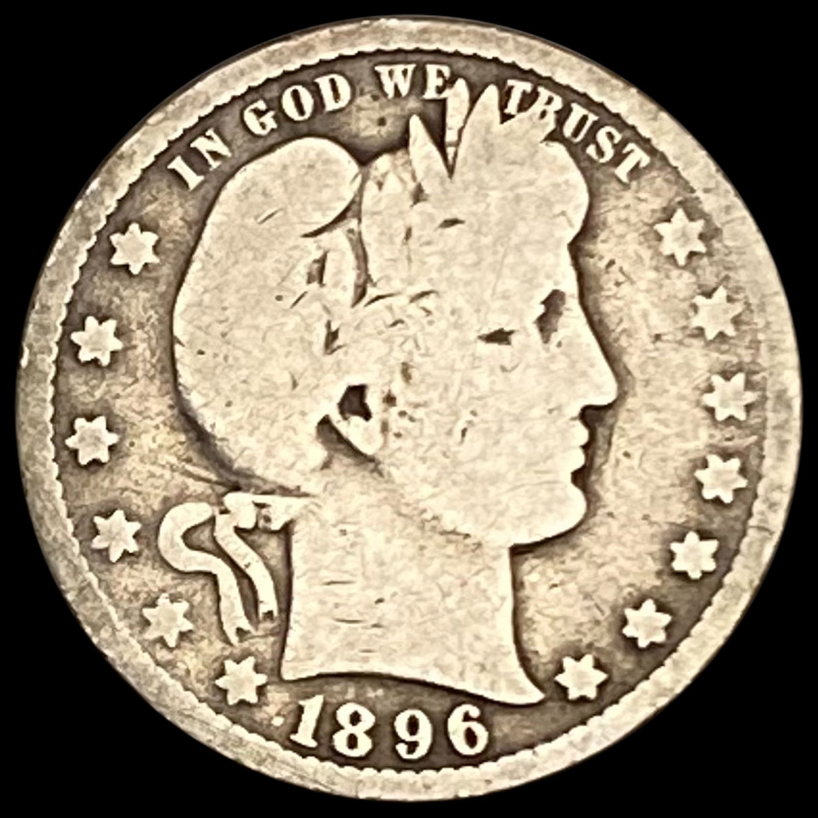 1896 Barber Quarter NICELY CIRCULATED (1 of 2)
