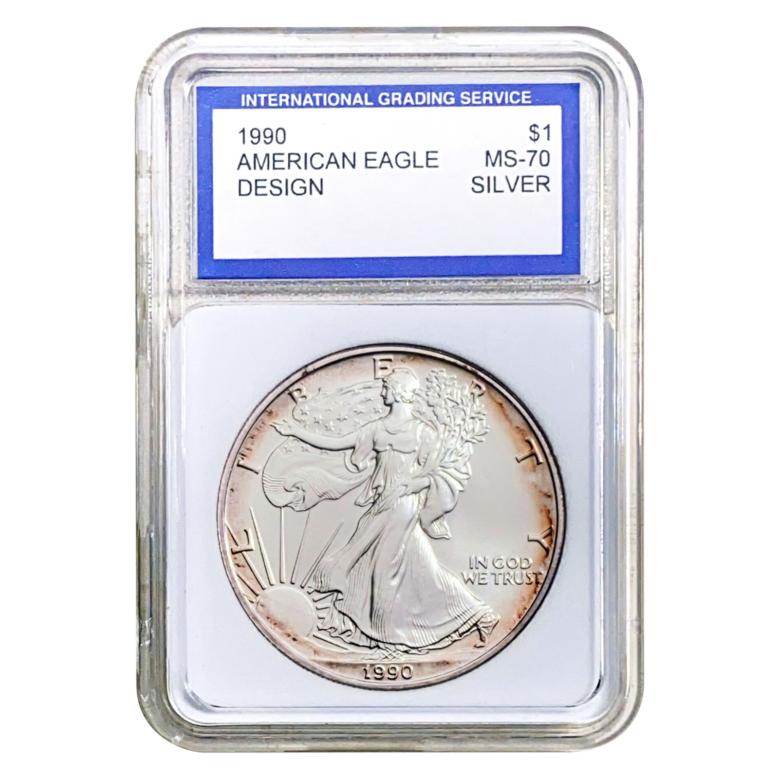 1990 $1 American Silver Eagle IGS MS-70 (1 of 2)