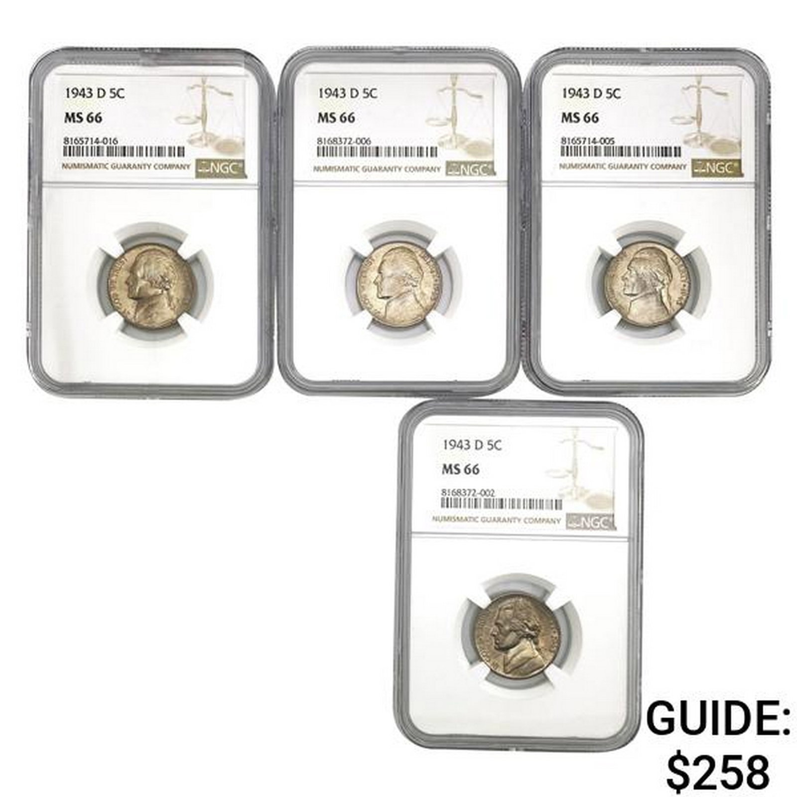 1943-D Jefferson Nickel NGC MS66: 1943-D Jefferson Nickel NGC MS66