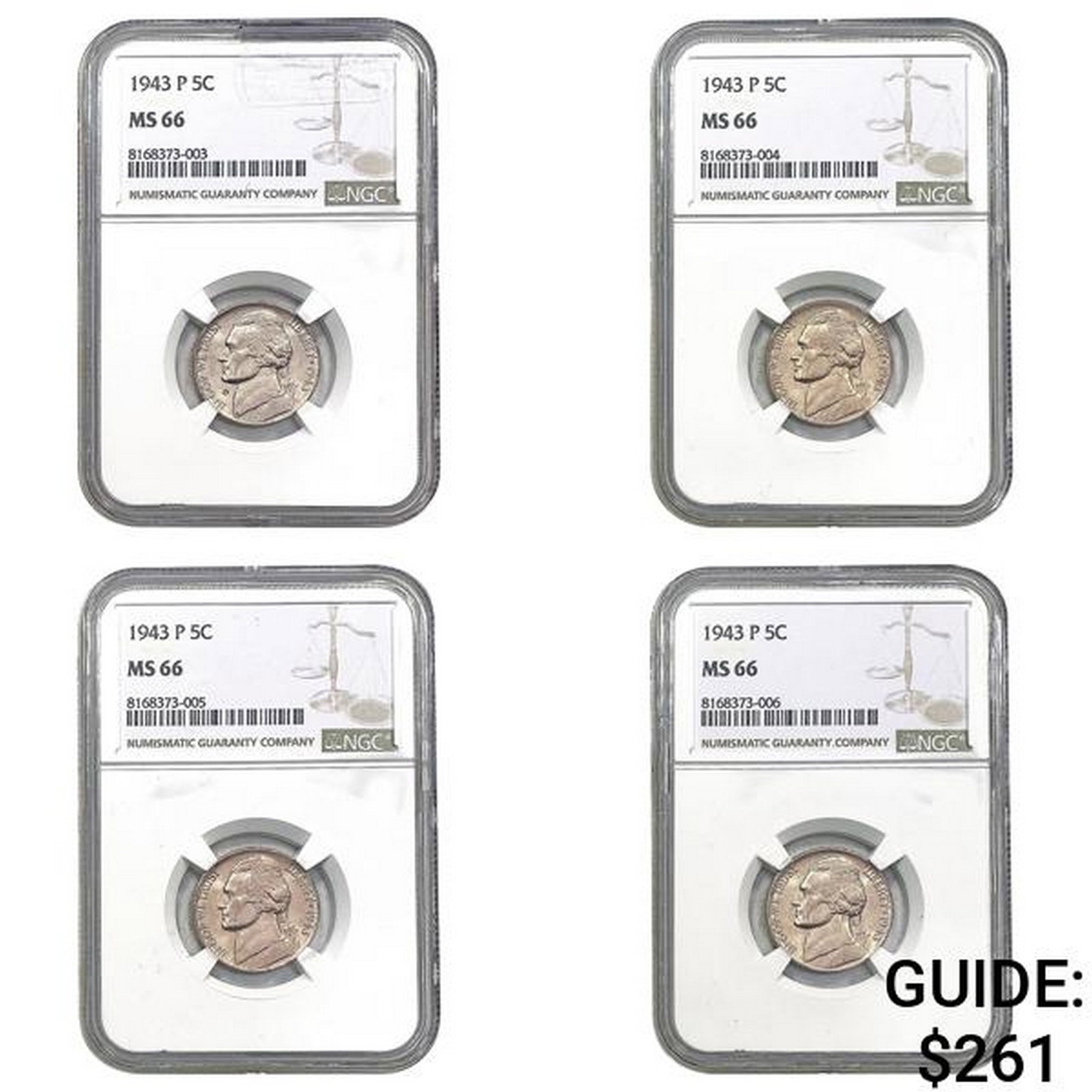 1943-P Jefferson Nickel NGC MS66: 1943-P Jefferson Nickel NGC MS66