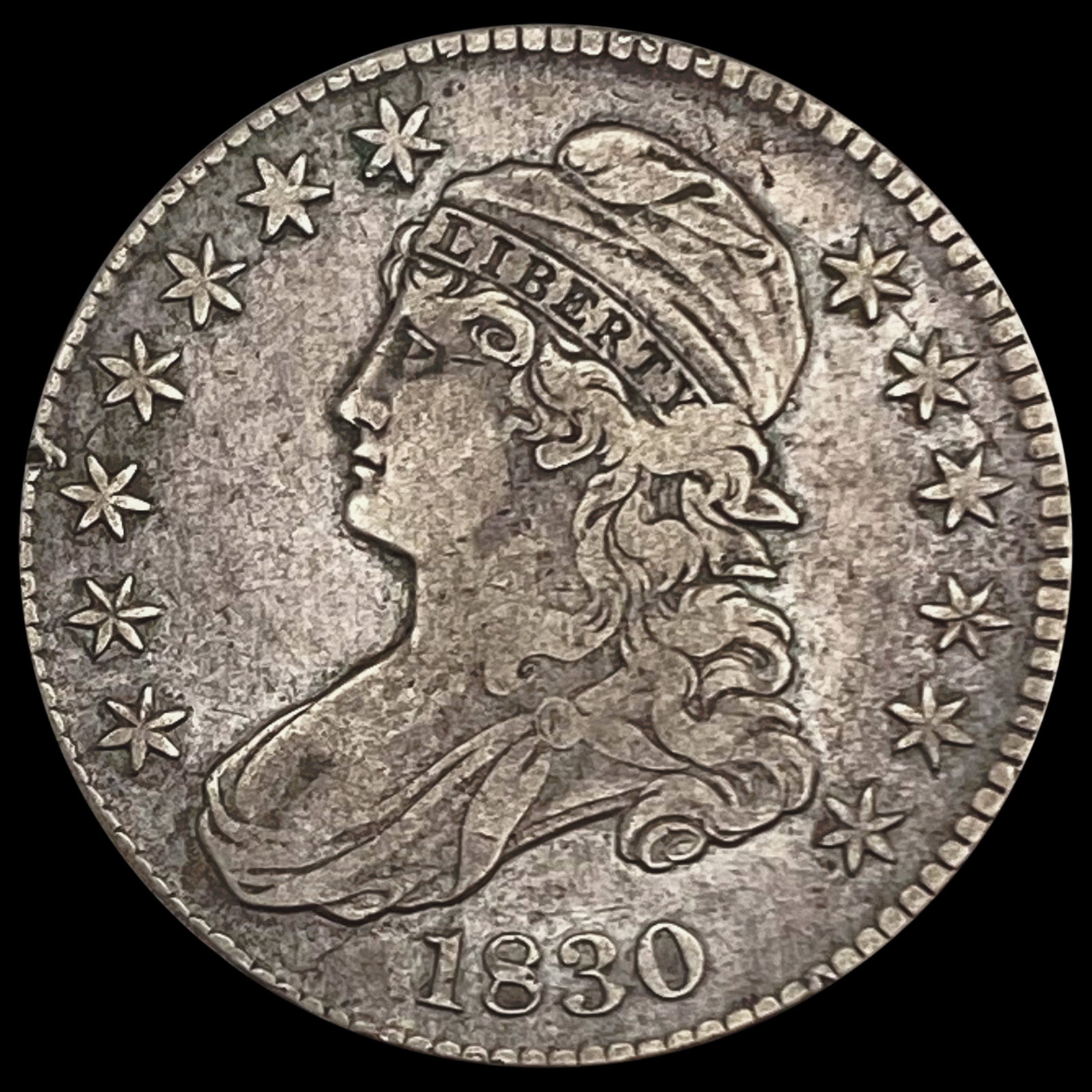 1830 Capped Bust Half Dollar LIGHTLY CIRCULATED: 1830 Capped Bust Half Dollar LIGHTLY CIRCULATED