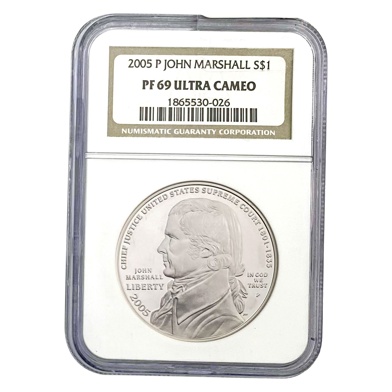 2005-P John Marshall $1 NGC PF69 Ultra C: 2005-P John Marshall $1 NGC PF69 Ultra C