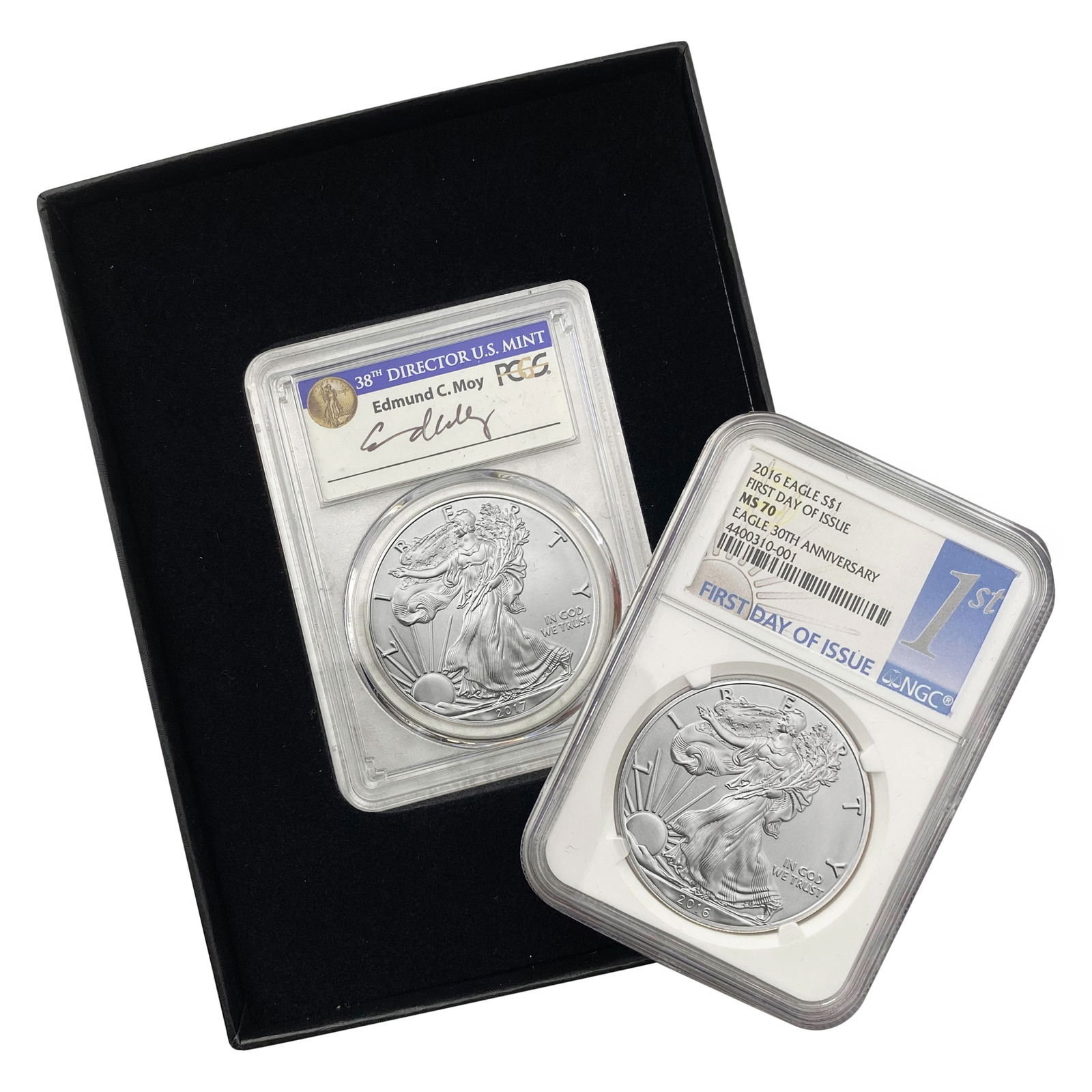 2016-2017 GEM BU American SIlver Eagle Lot [2 Coins] PCGS/NGC MS/SP70 (1 of 5)