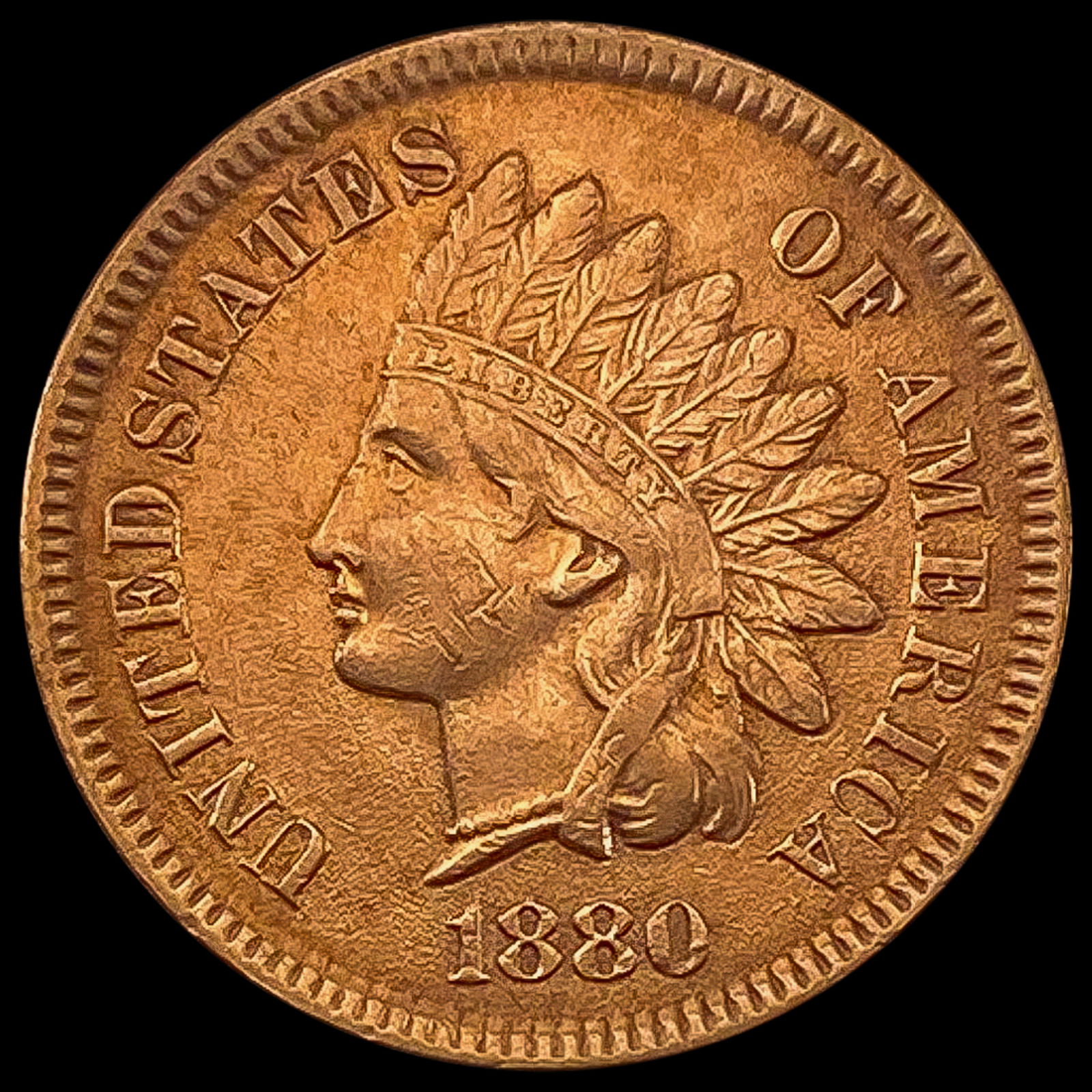 1880 Indian Head Cent CLOSELY UNCIRCULATED (1 of 2)