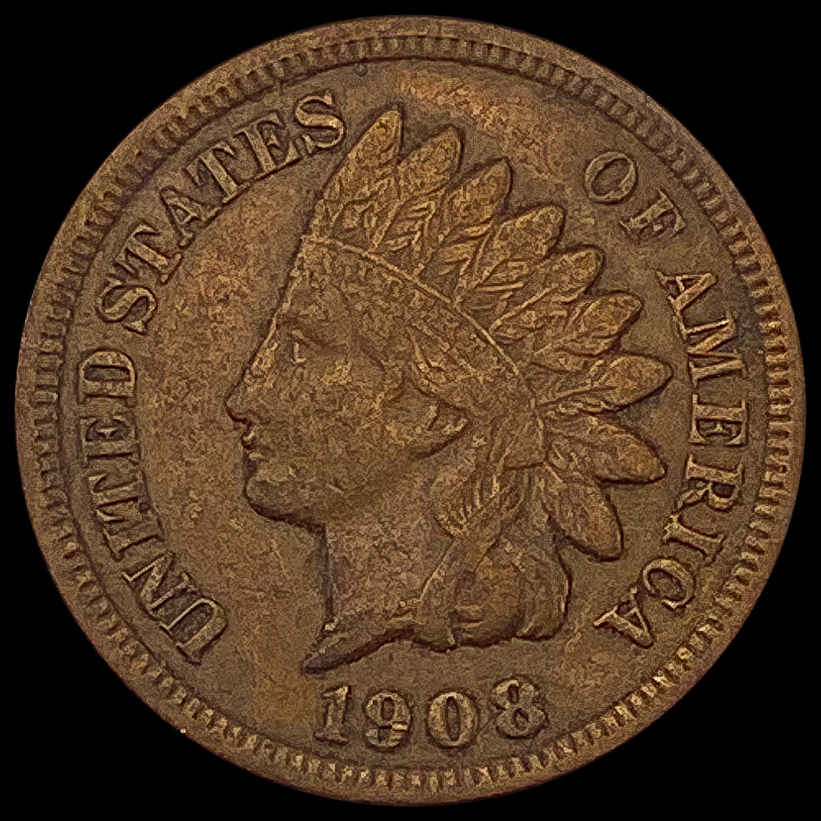 1908-S Indian Head Cent NEARLY UNCIRCULATED (1 of 2)