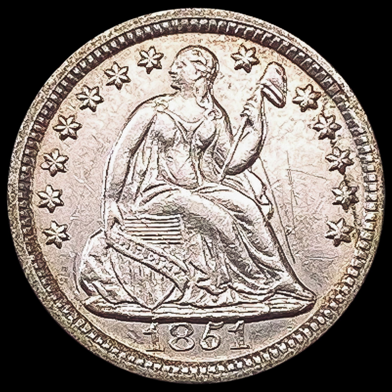 1851 Seated Liberty Half Dime UNCIRCULATED (1 of 2)