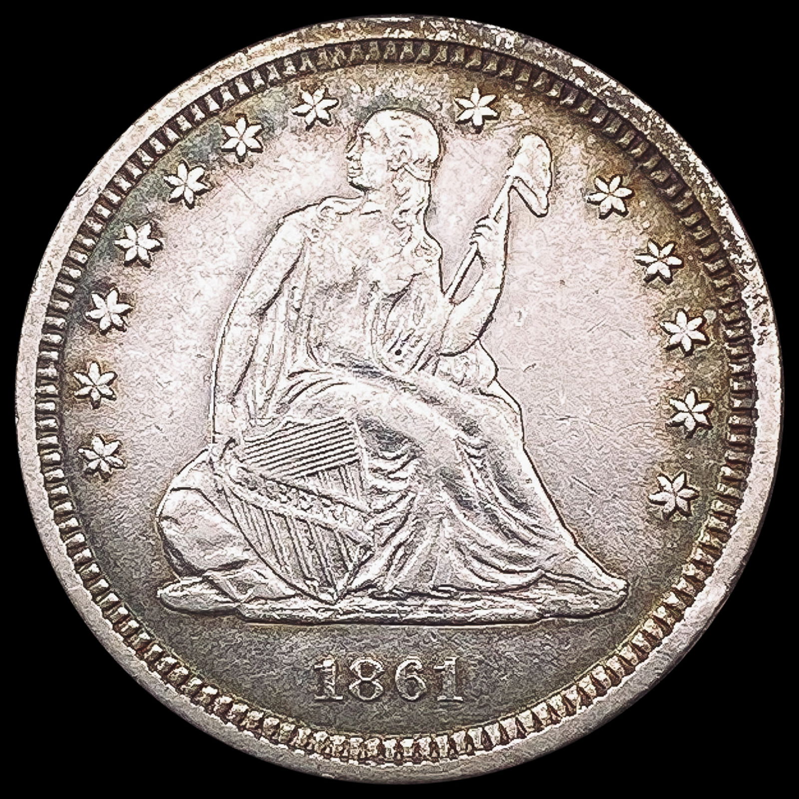 1861 Seated Liberty Quarter CLOSELY UNCIRCULATED (1 of 2)