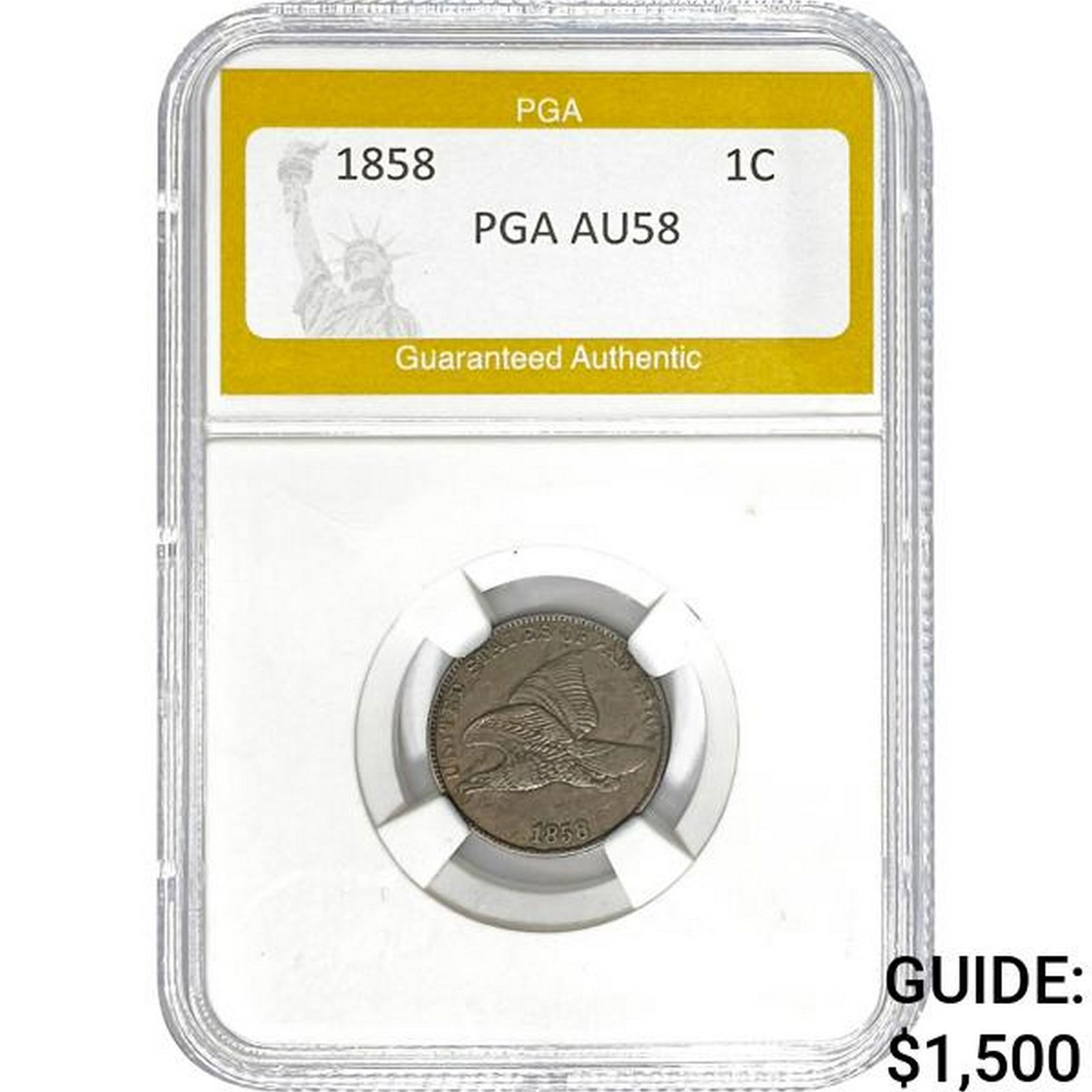1858 Flying Eagle Cent PGA AU58 (1 of 2)