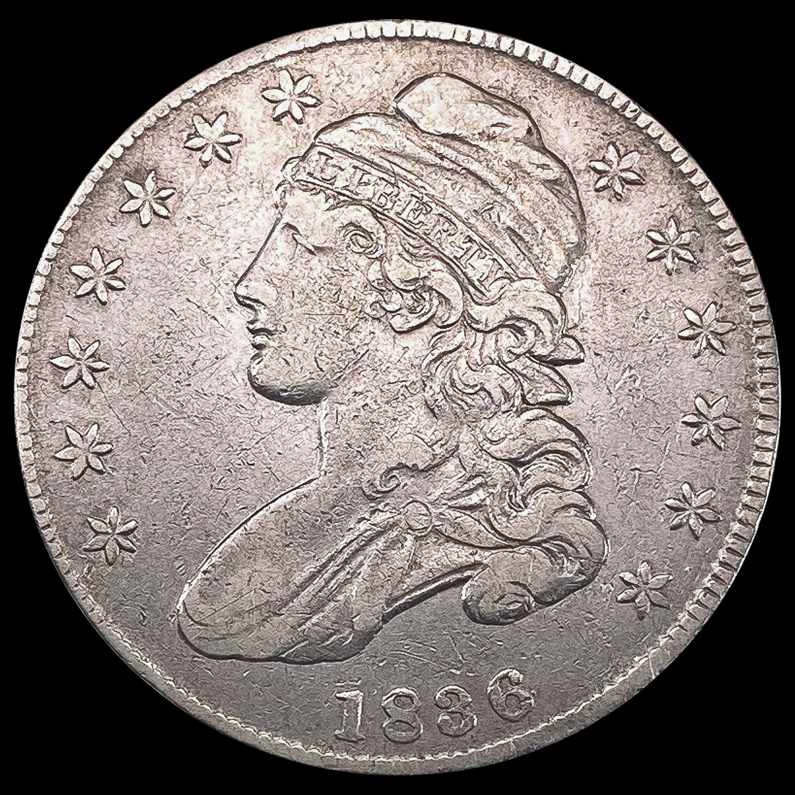 1836 Capped Bust Half Dollar LIGHTLY CIRCULATED: 1836 Capped Bust Half Dollar LIGHTLY CIRCULATED