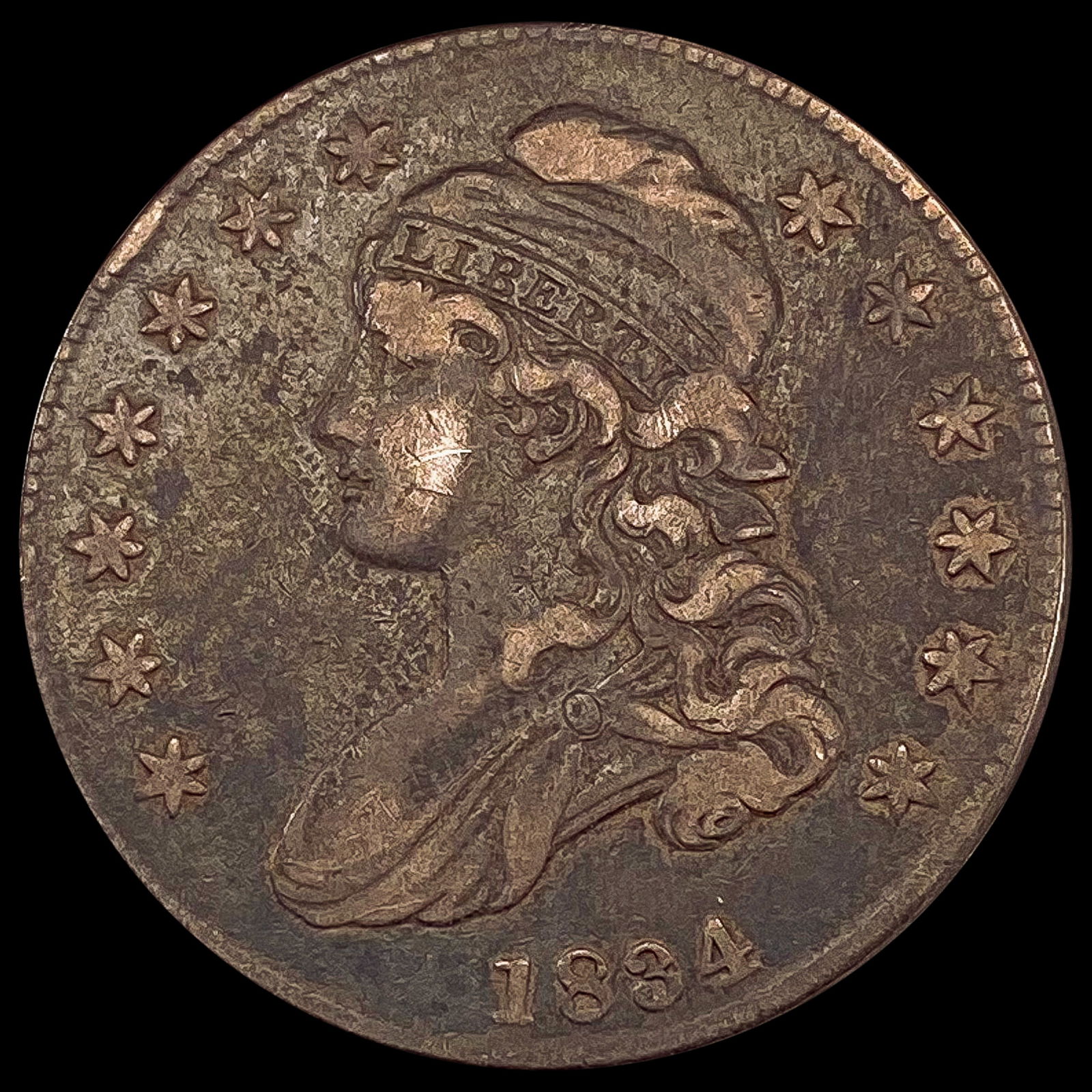 1834 Capped Bust Half Dollar LIGHTLY CIRCULATED (1 of 2)