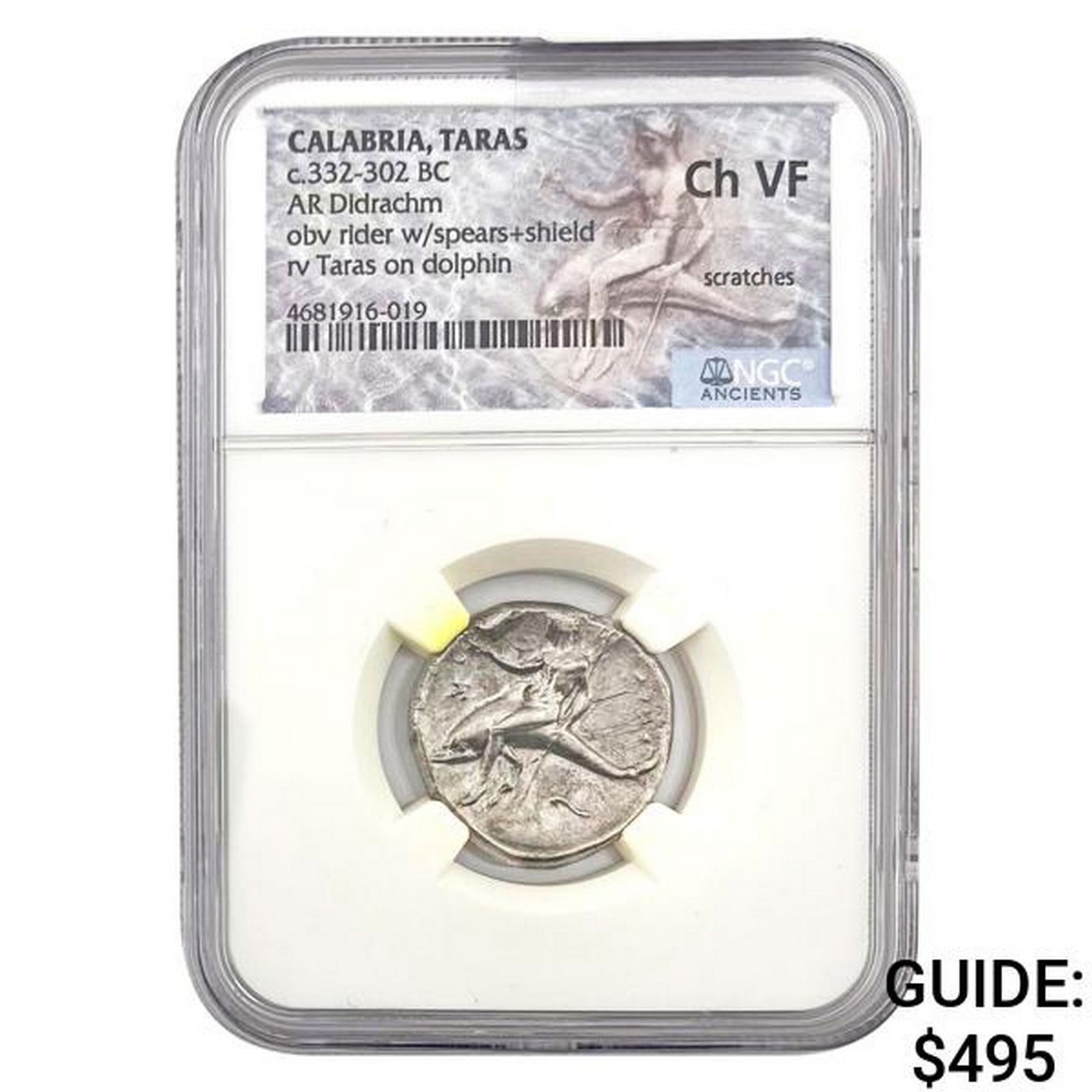 Calabria, Taras c.332-302 BC Silver Didrachm NGC (1 of 2)
