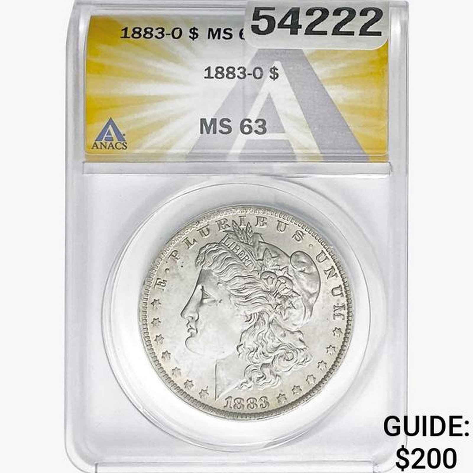 1883-O Morgan Silver Dollar ANACS MS63: 1883-O Morgan Silver Dollar ANACS MS63