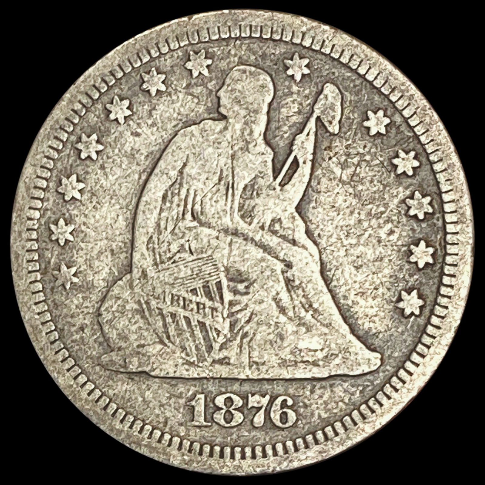 1876-CC Seated Liberty Quarter NICELY CIRCULATED (1 of 2)