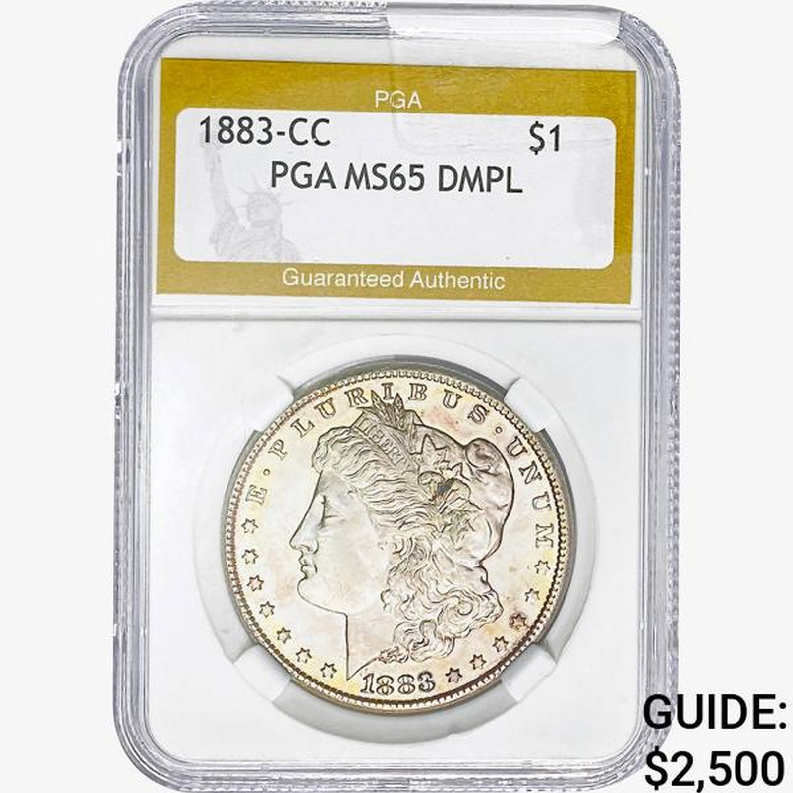 1883-CC Morgan Silver Dollar PGA MS65 DMPL: 1883-CC Morgan Silver Dollar PGA MS65 DMPL
