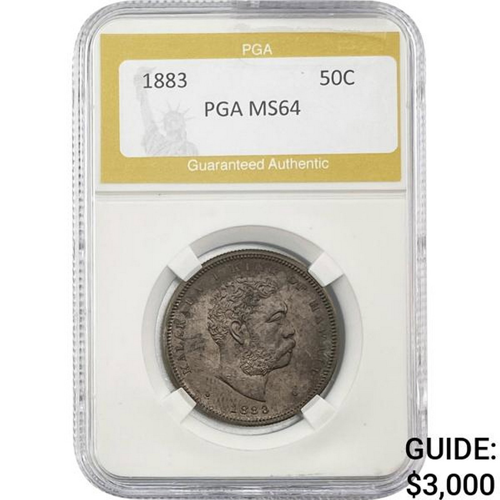 1883 Kingdom of Hawaii Half Dollar PGA MS64: 1883 Kingdom of Hawaii Half Dollar PGA MS64